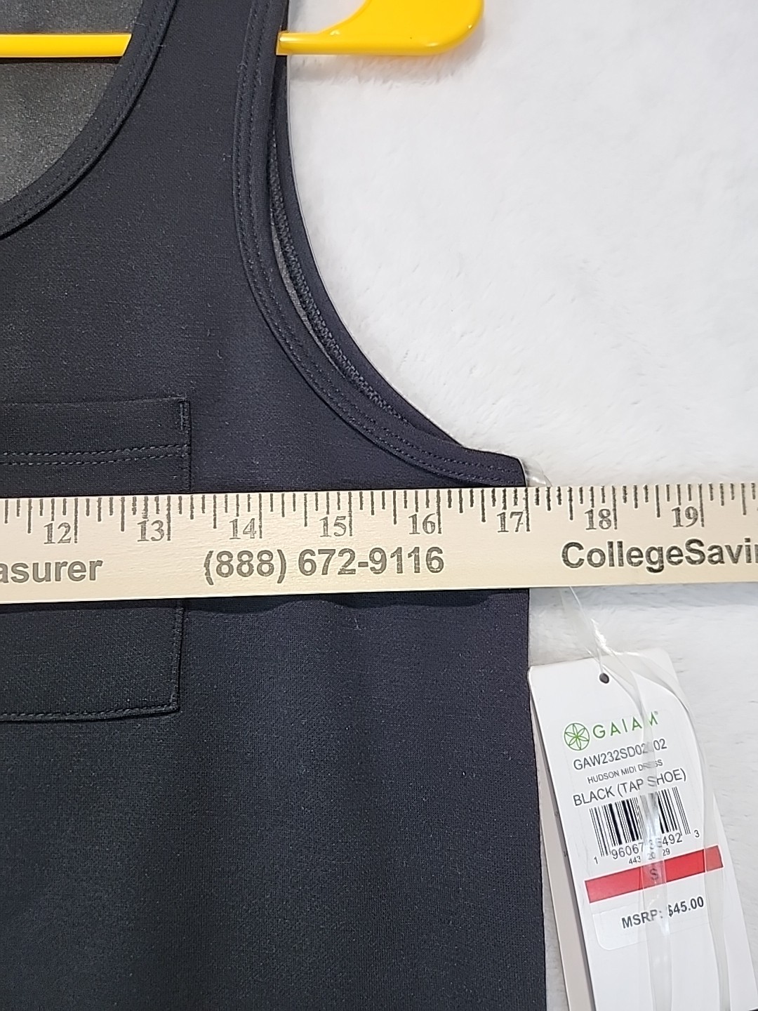 GAIAM Black Sleeveless Hudson Midi Tank Dress Women’s Size S Sheath Scoop Neck