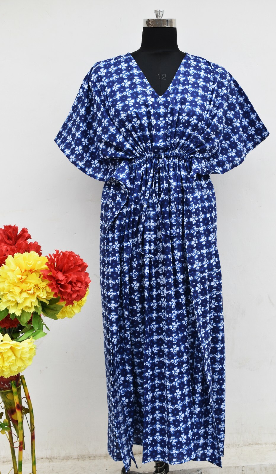 Indian Cotton Kimono Kaftans Summer Dress Night Gown Maxi Bridal Caftan Dressing