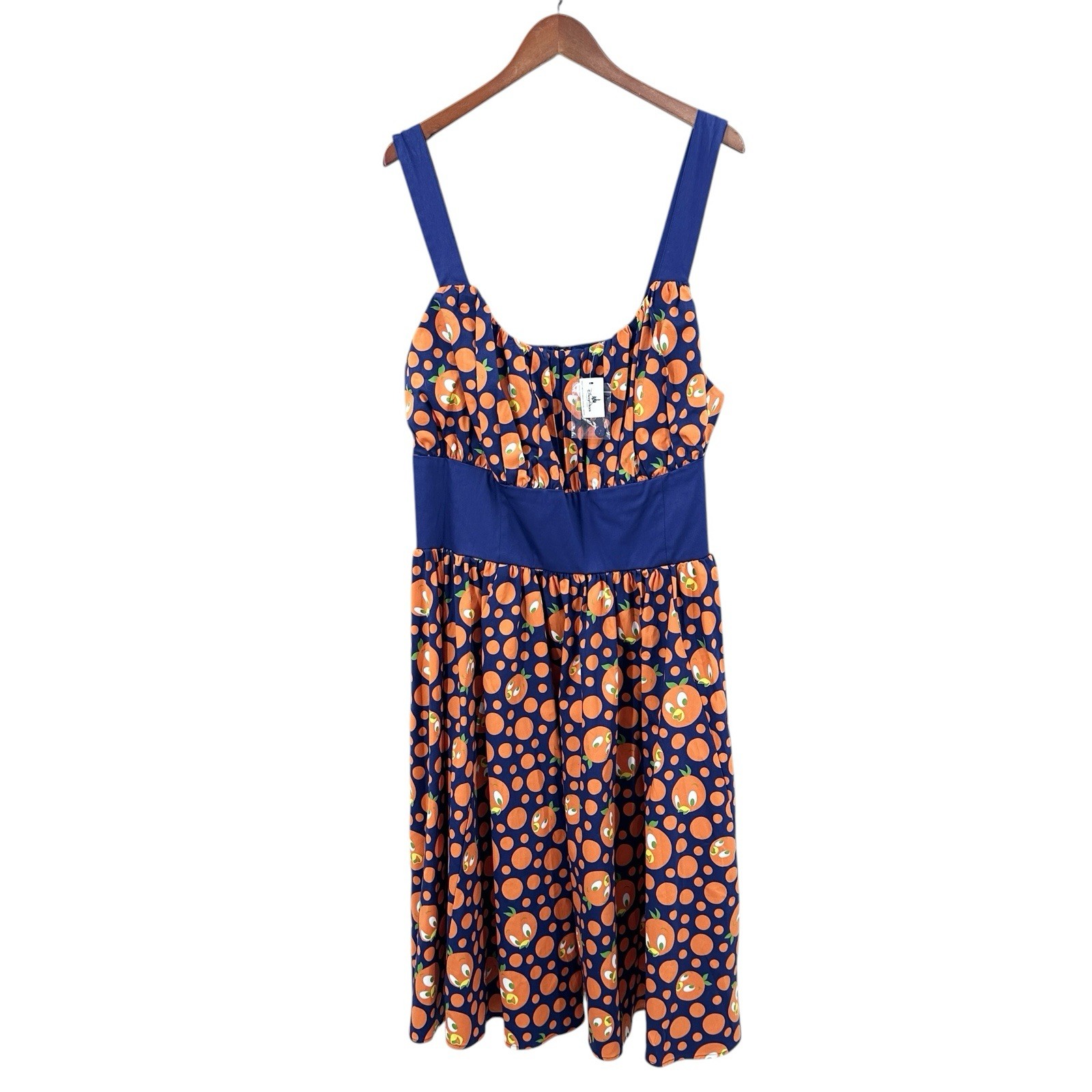 New! DISNEY PARKS Dress Shop Orange Bird Stretch Cotton Tank Dress XXL 2XL X094