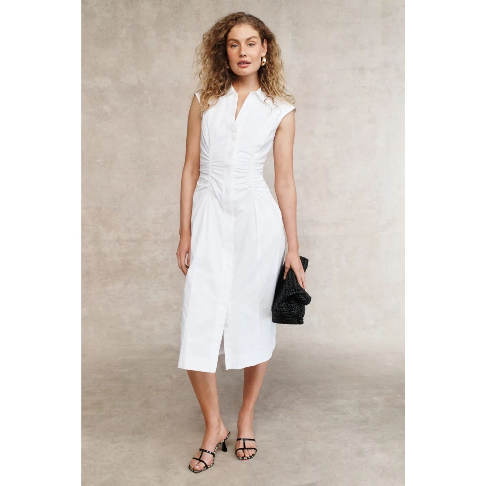 Derek Lam Nera Sleeveless Midi Dress White Size 2