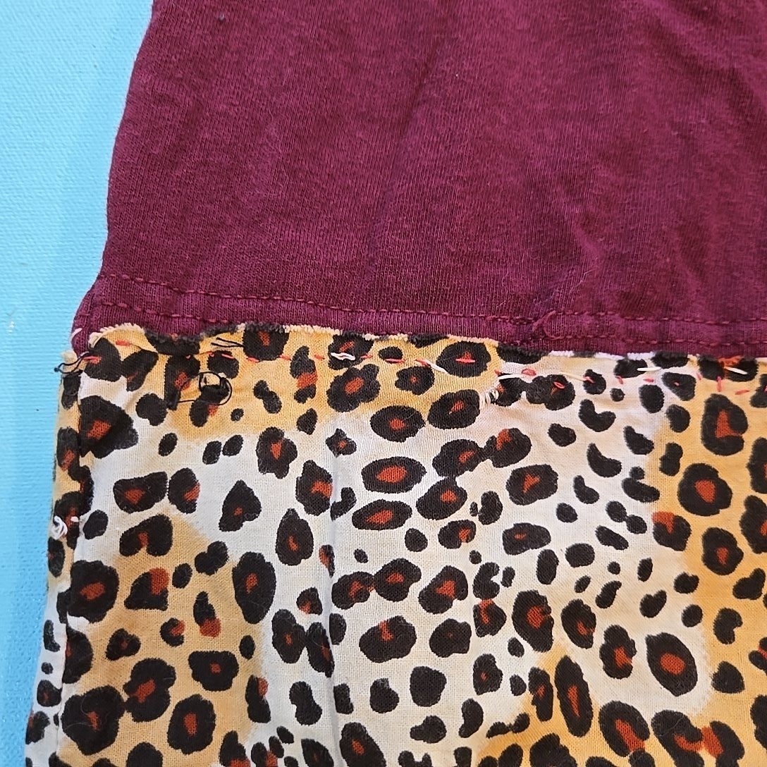Texas A&M Upcycled Leopard Print Game Day Dress Red Small T Shirt Midi Handmade