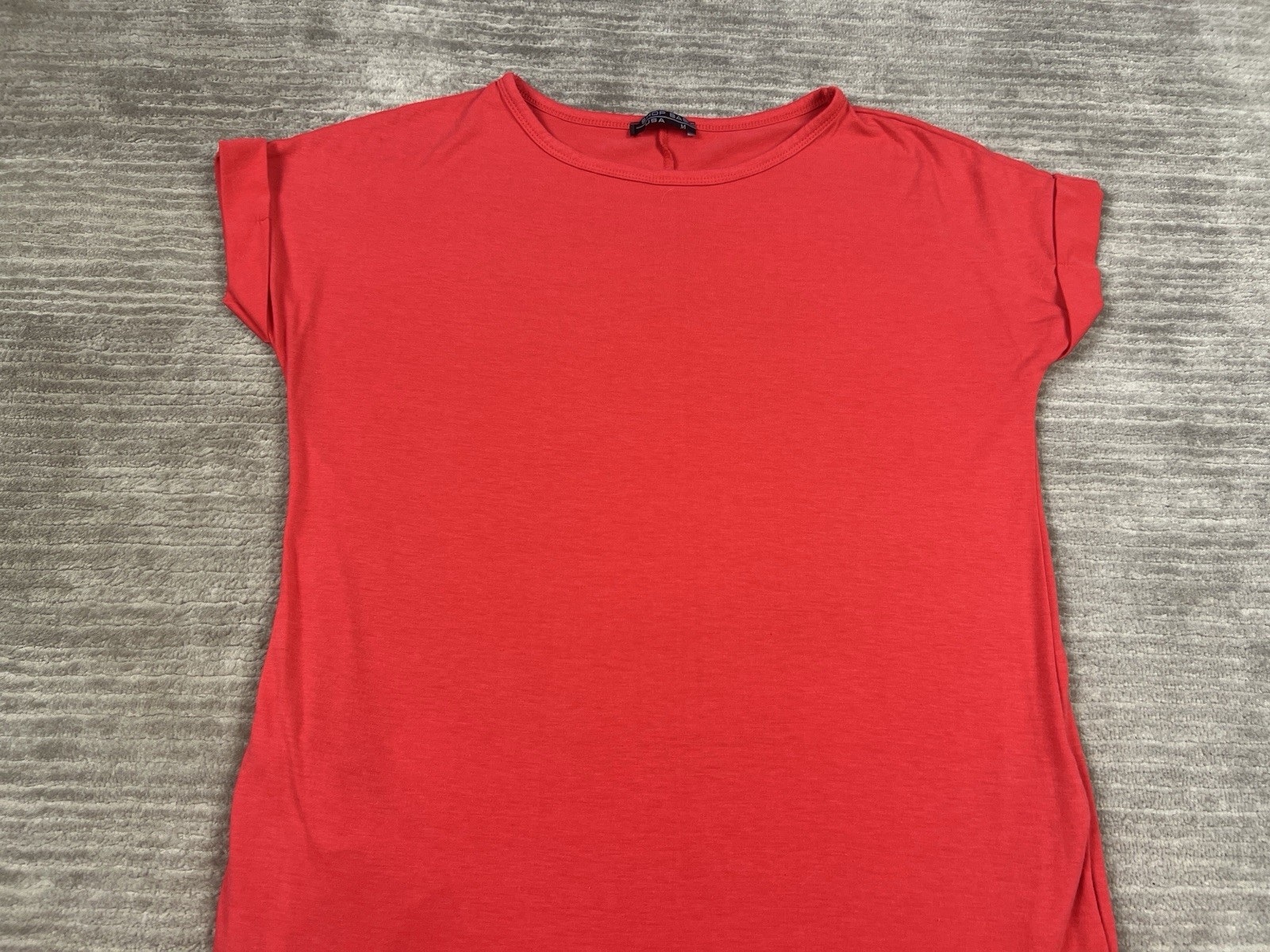Shop Basic USA Dress Womens Medium OrangeShort Sleeve Pockets Shift T-Shirt Mini