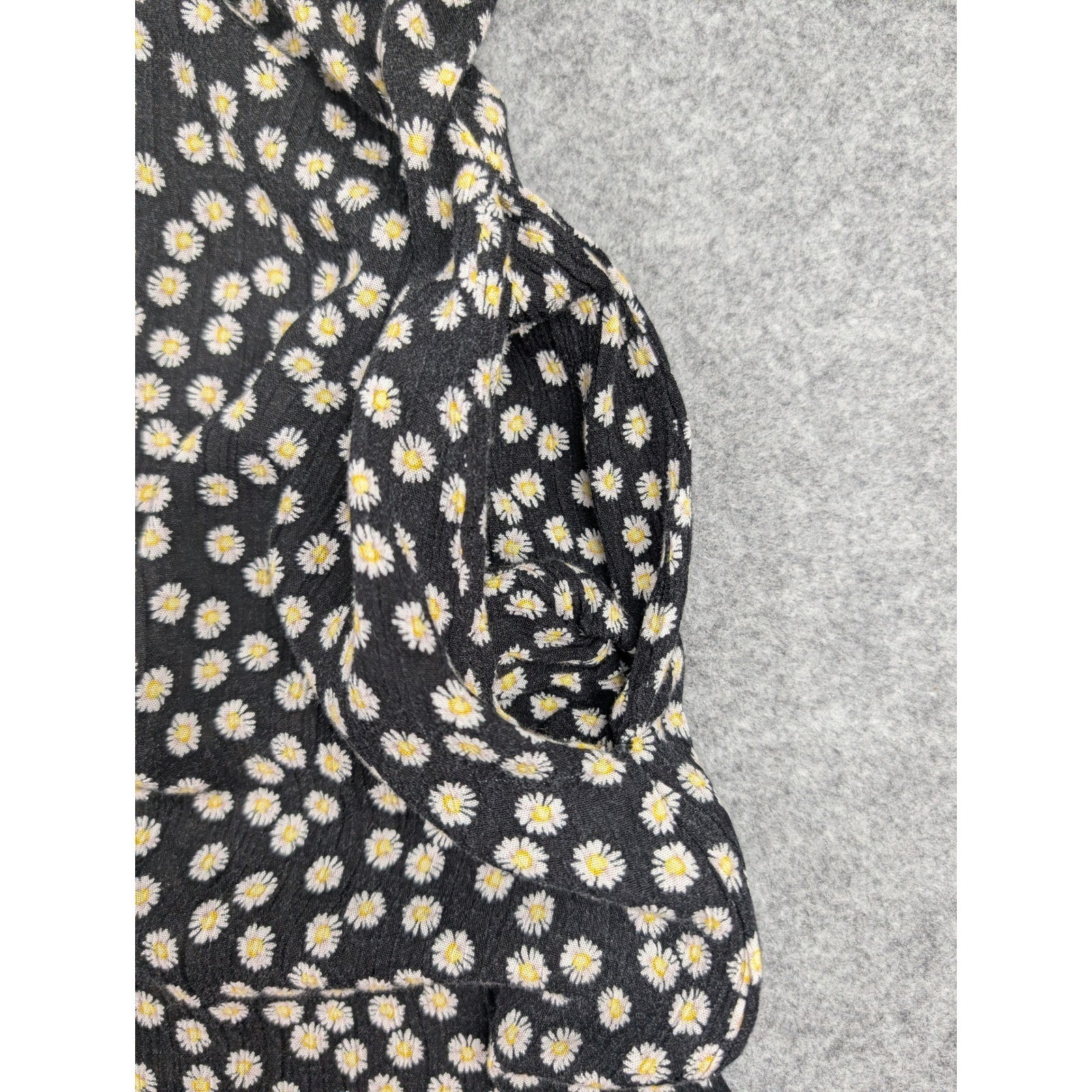 Matty M Womens Black Daisy Floral Midi Dress XS Adjustable Straps Pockets