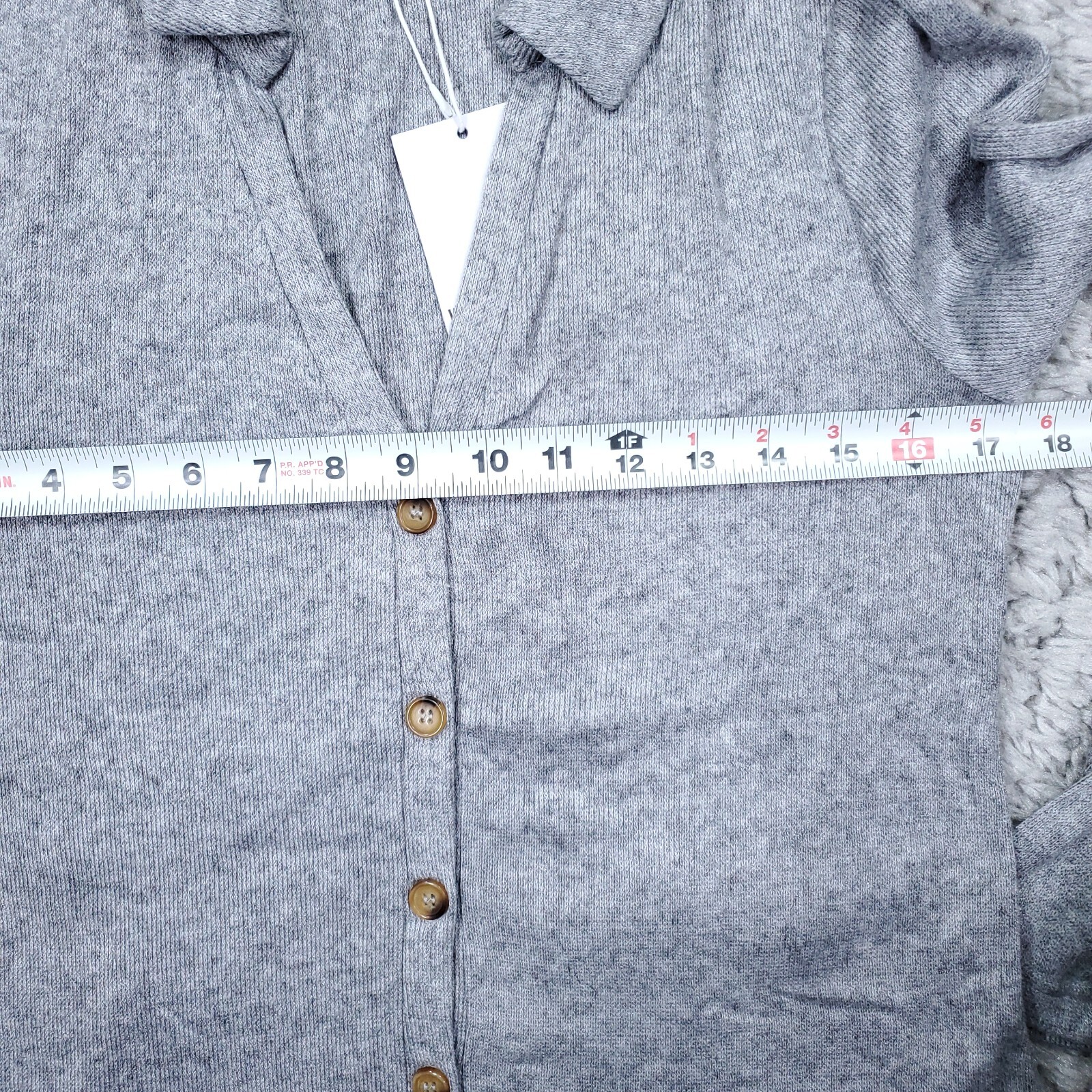 Walter Baker Rhonda Sheath Button Front Knitted Mini Sweater Dress Medium Gray
