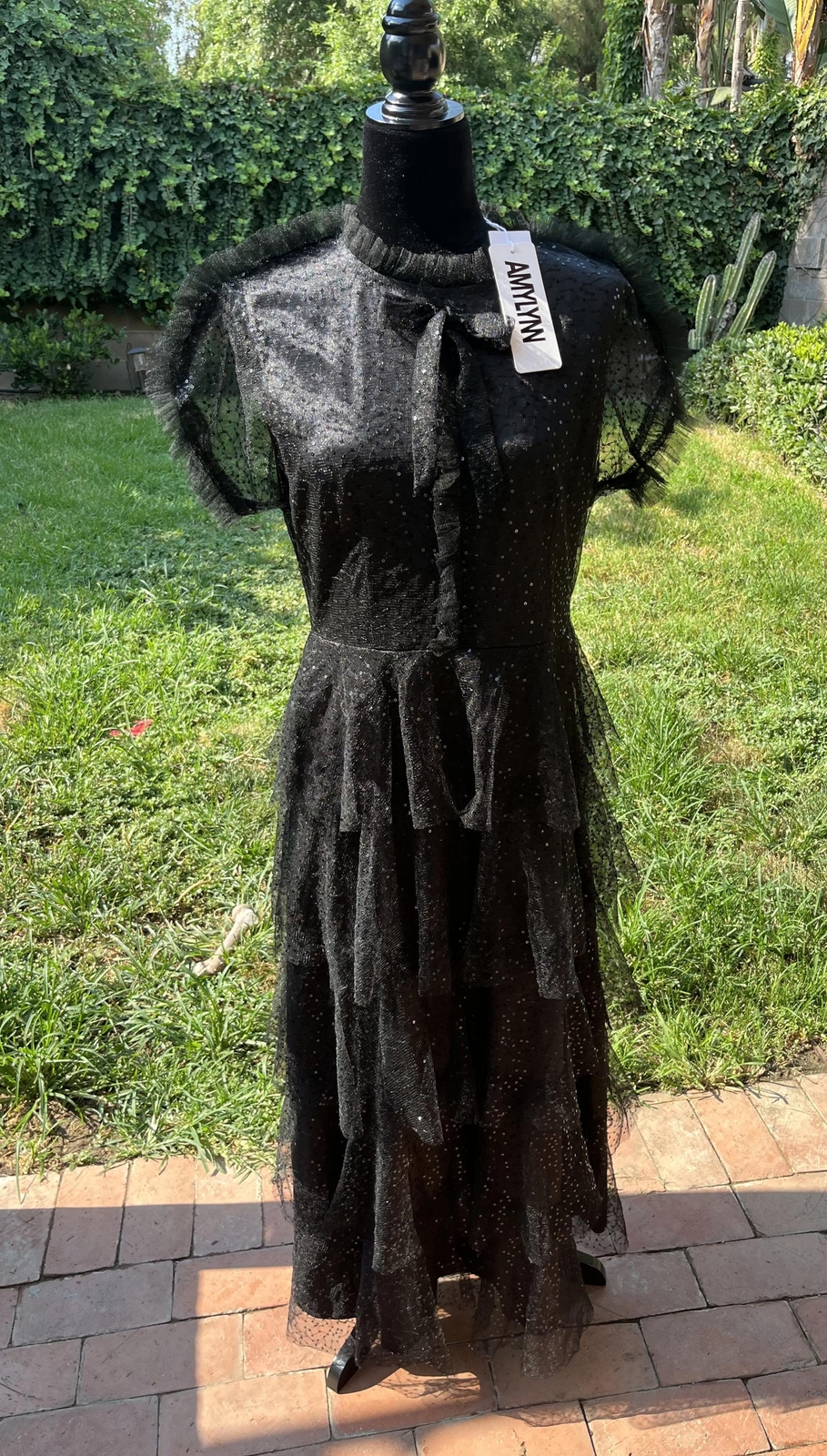 NWT AMYLYNN Alder Midi Length Tiered Ruffle Dress Size Large