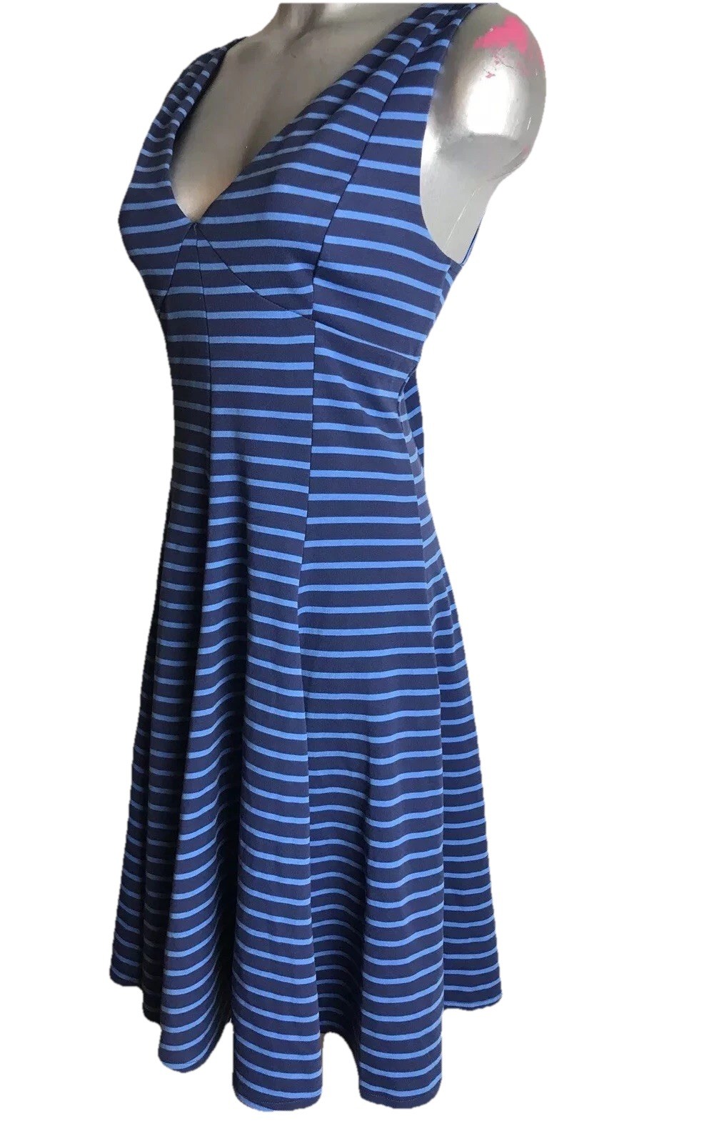 NEW Peter Som for Design Nation Blue Striped A-Line Dress Size 8