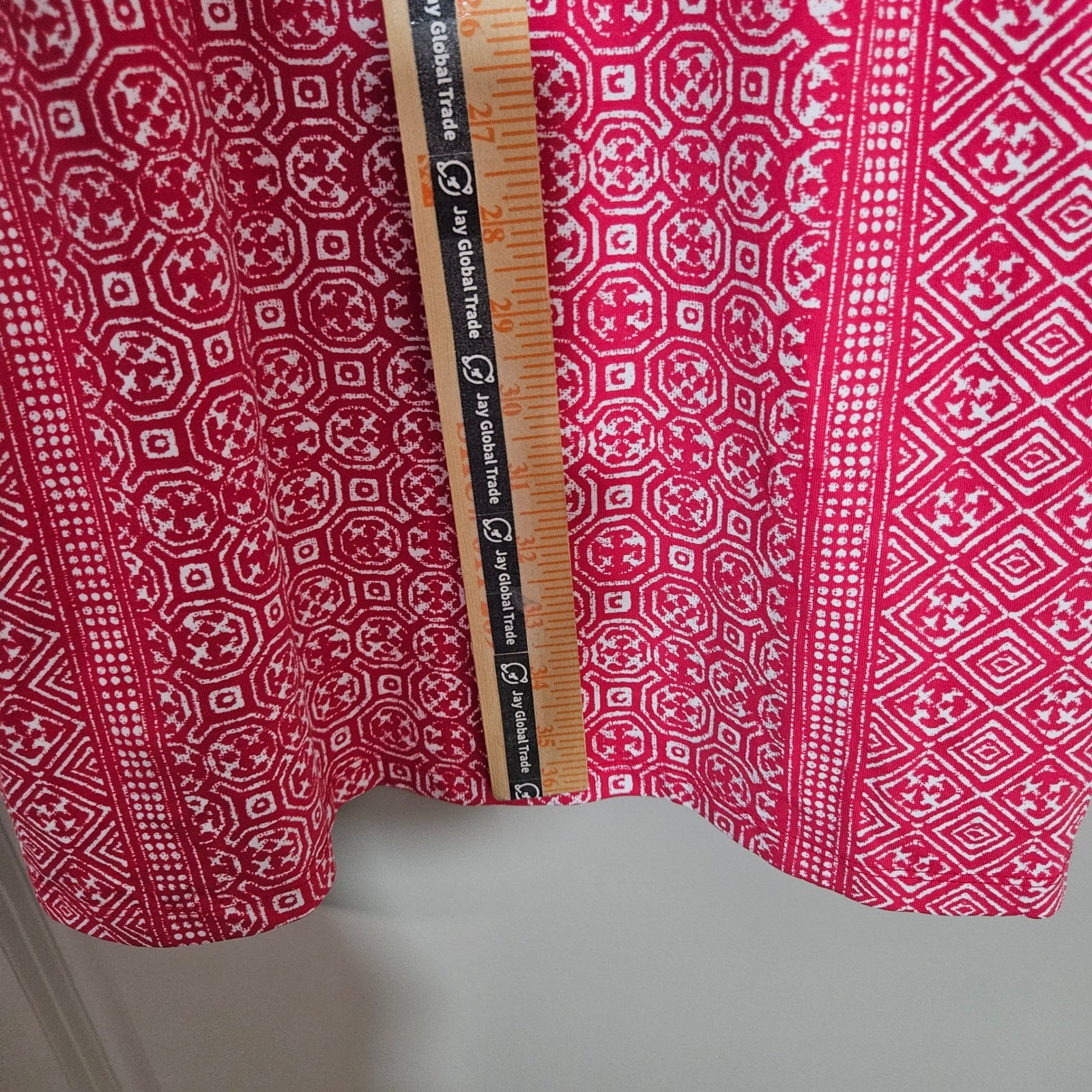J.McLaughlin Pink White Geometric Tile Catalina Cloth Sleeveless Dress Small