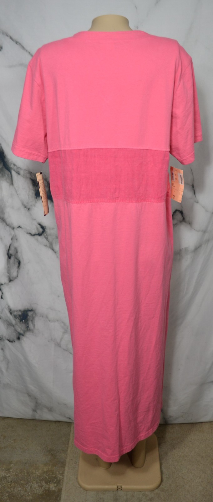 BLUE CACTUS NEW NWT Strawberry Pink Shirt Dress 1X Short Sleeve Buttonfront USA