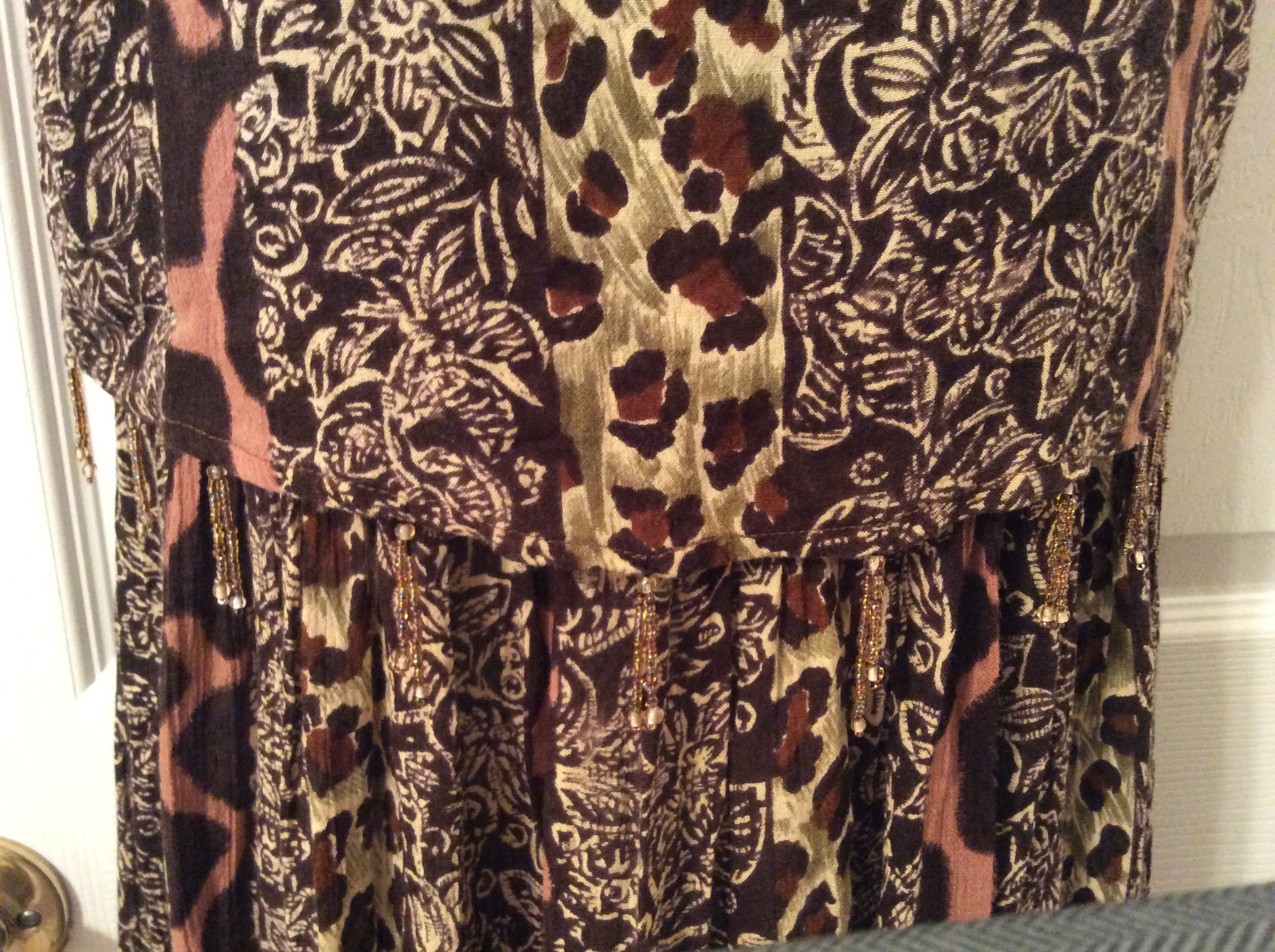 MPH Womens Sleeveless Maxi Dress Brown Animal Print | Small | India