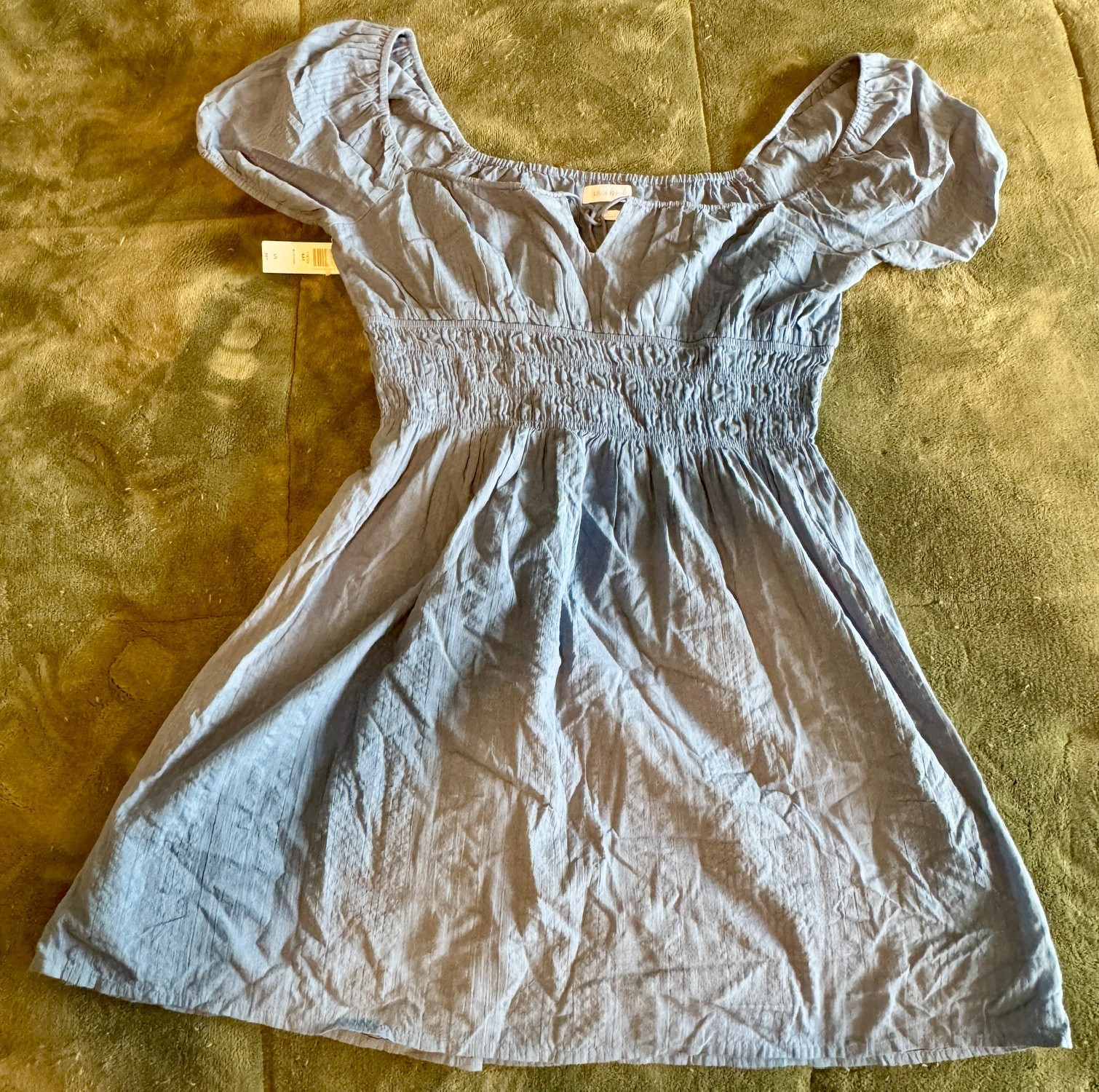 New w/tag Aritzia Little Moon Blue Kay Blueprint Dress Sundress Large L $88