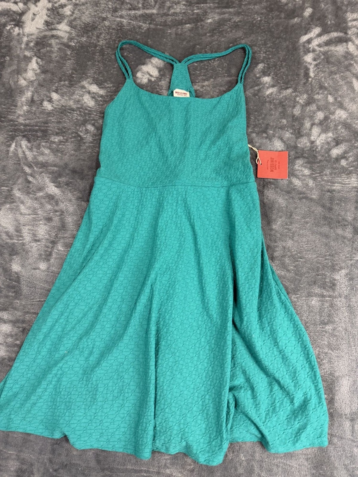 Mossimo Womens Teal Textured Sleeveless A-Line Dress M NWT