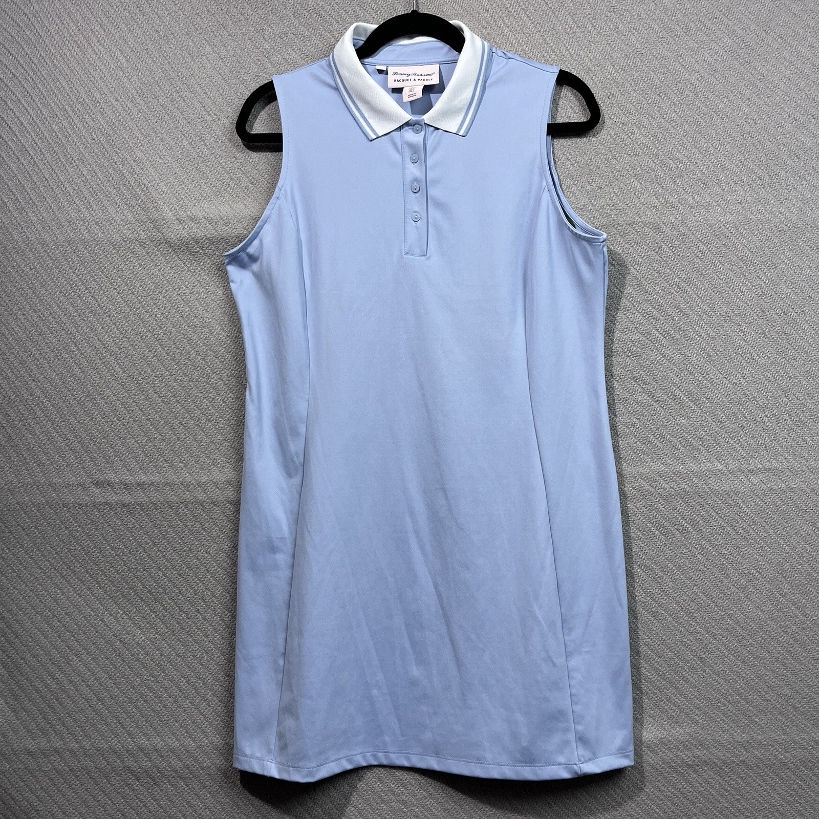 Tommy Bahama Dress L Blue Racquet & Paddle Tennis Golf Pickleball Athleisure