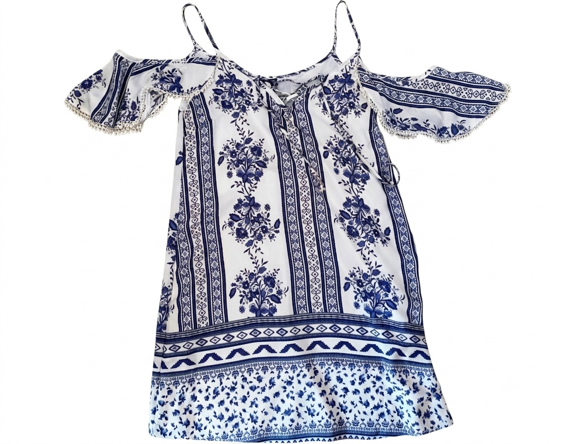 Boho Cold Shoulder Mini Dress