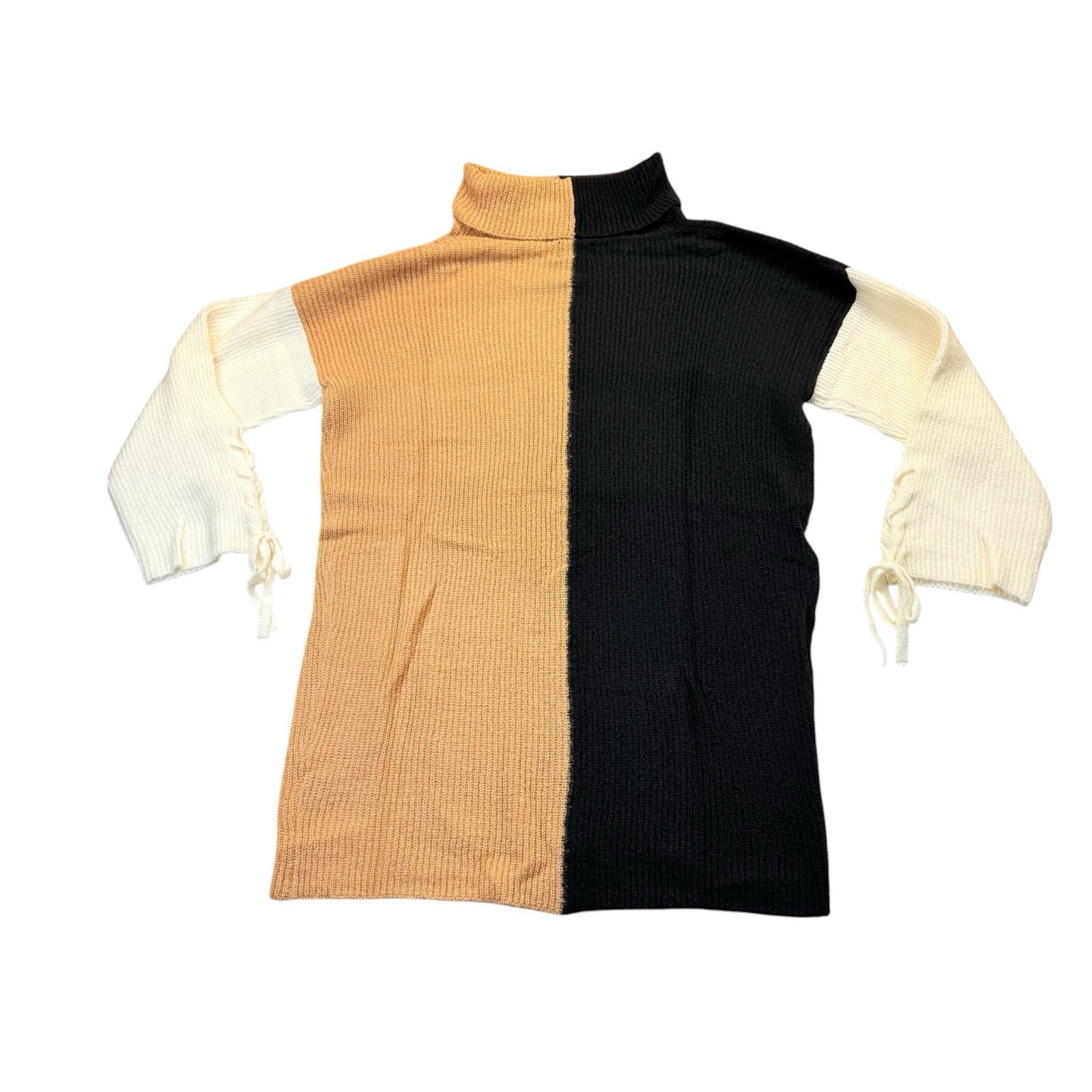 Perch by Blu Pepper Colorblock Sweater Dress Turtleneck Plus Size