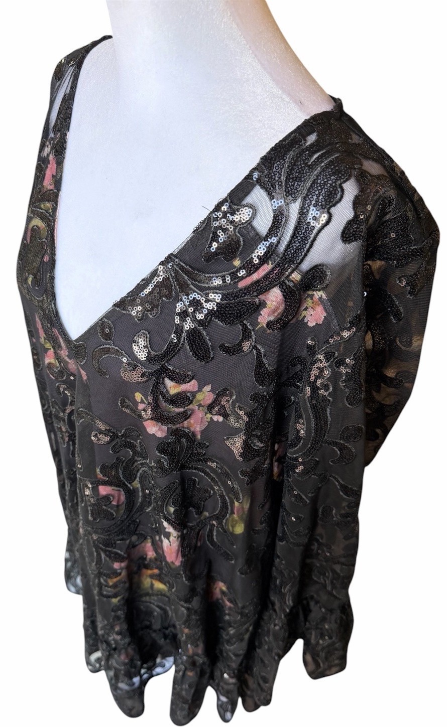 Free People Falling Flowers Sequin Mini Dress Women’s Size Medium