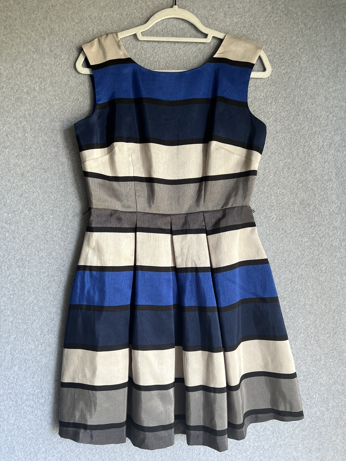 Danny and Nicole Women’s Dress Fit & Flare Pleated Striped Dress Size 8