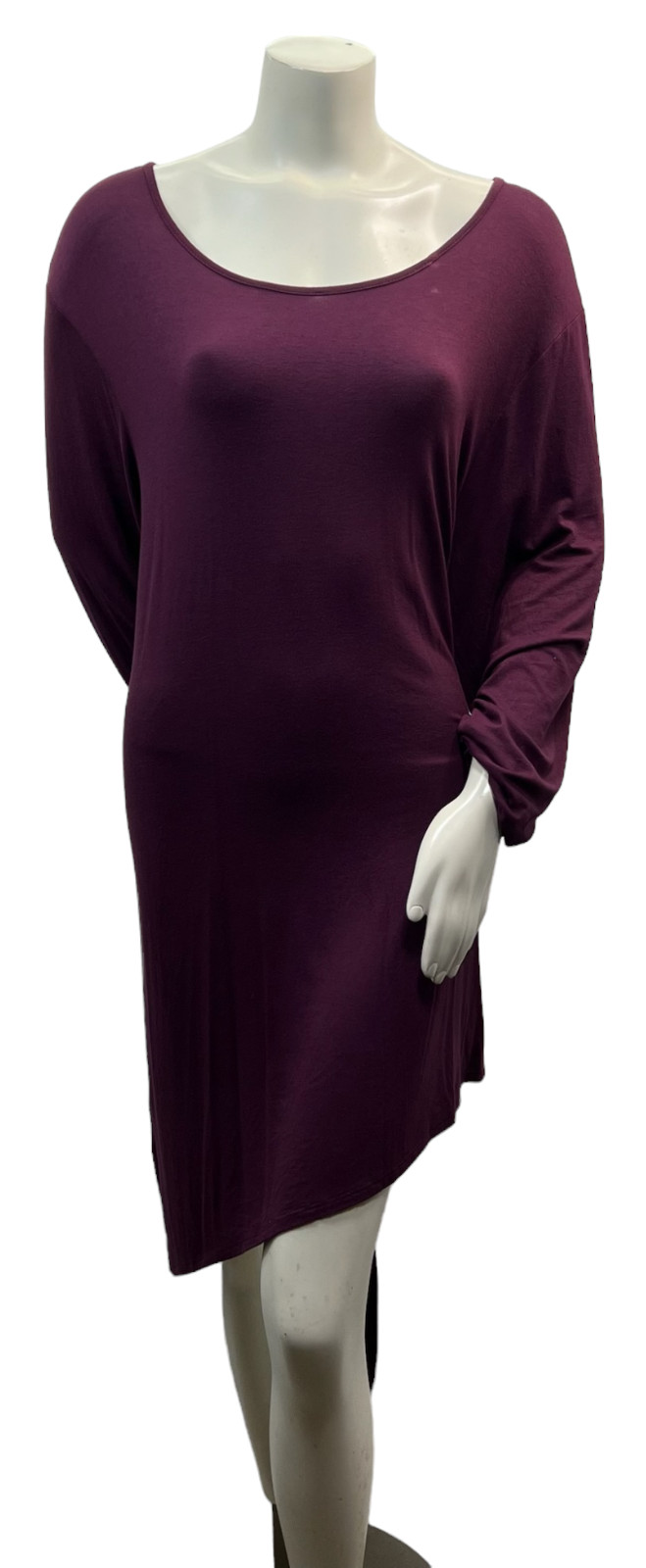 24 Seven Dress Womens Plus Size 3X Burgundy Long Sleeve Stretch New without tags