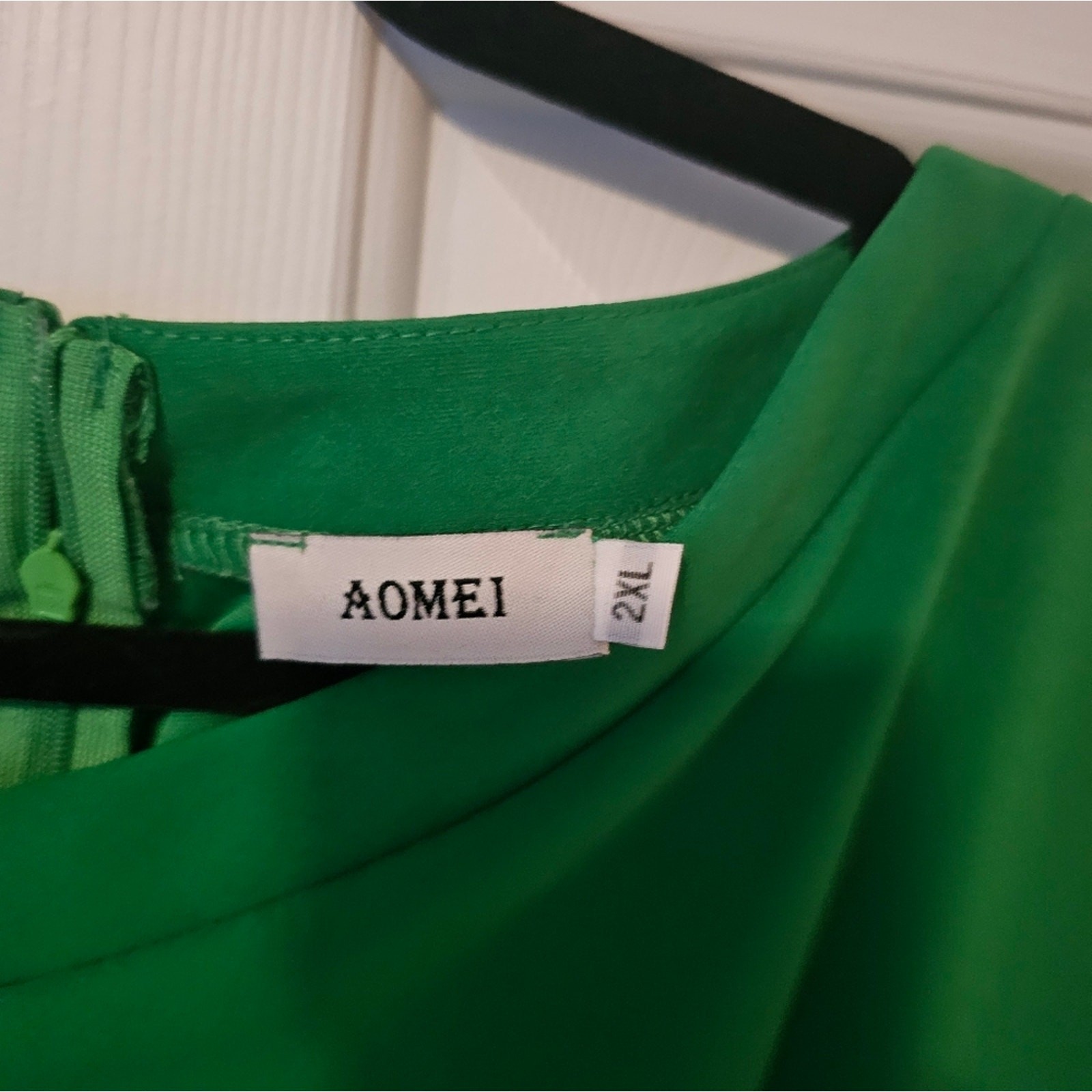 Aomei Green Midi Dress Size 2XL Pleated Flowy Plus Size Dress