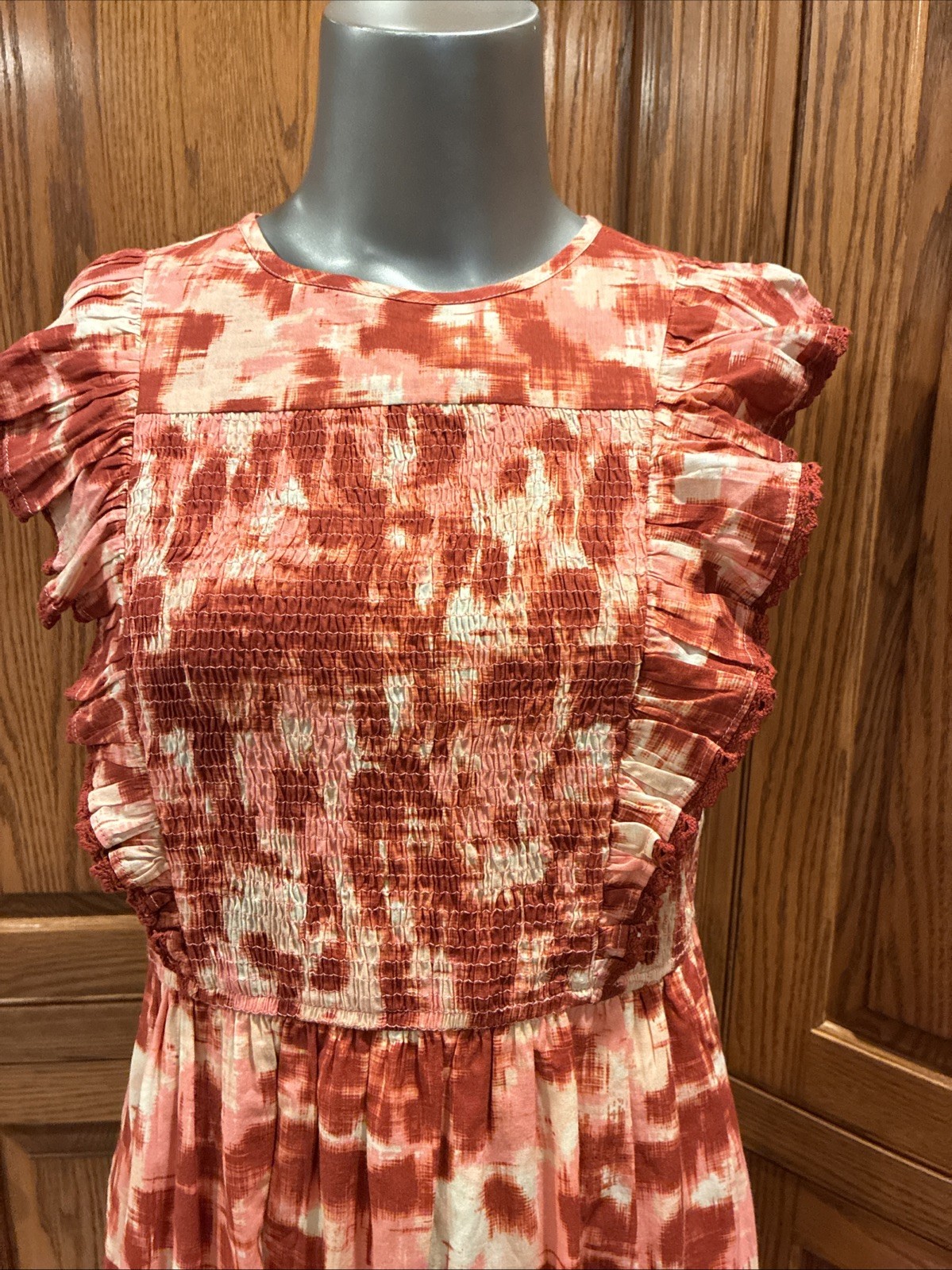 Banjanan S Small Iris Dress Print Cotton Midi