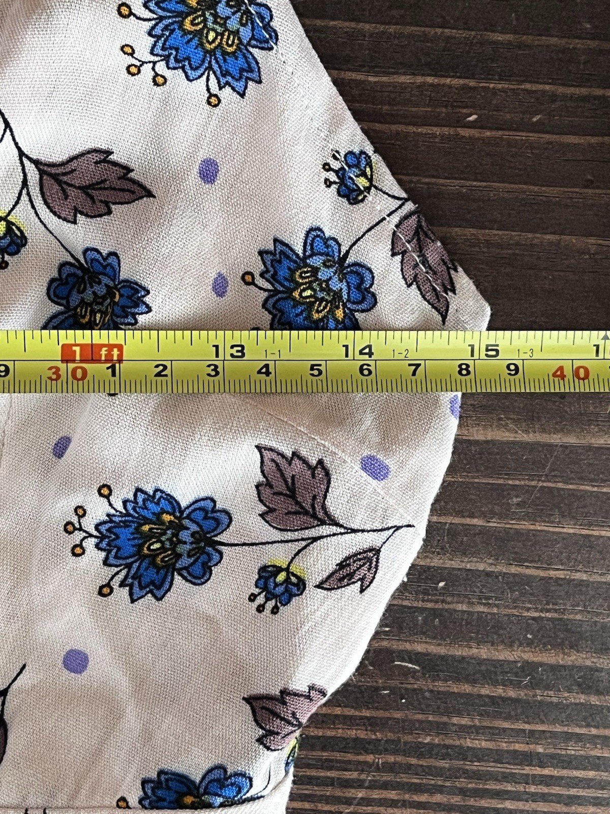 J.O.A Just One Answer Button Floral Dress (XS) Cream Blue Brown Linen Feel