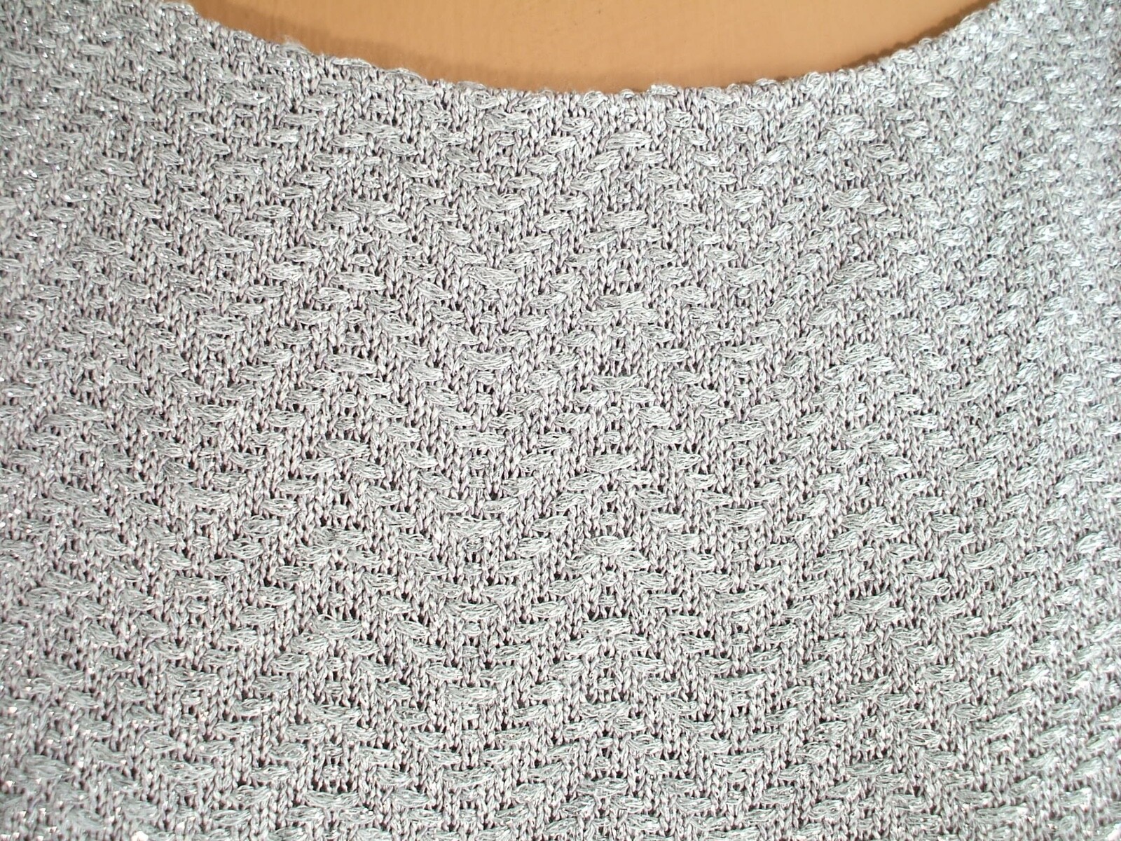 NWT ST. JOHN Silver Sparkle Chevron Knit Tweed Sheath Tank Dress sz 14 $1495