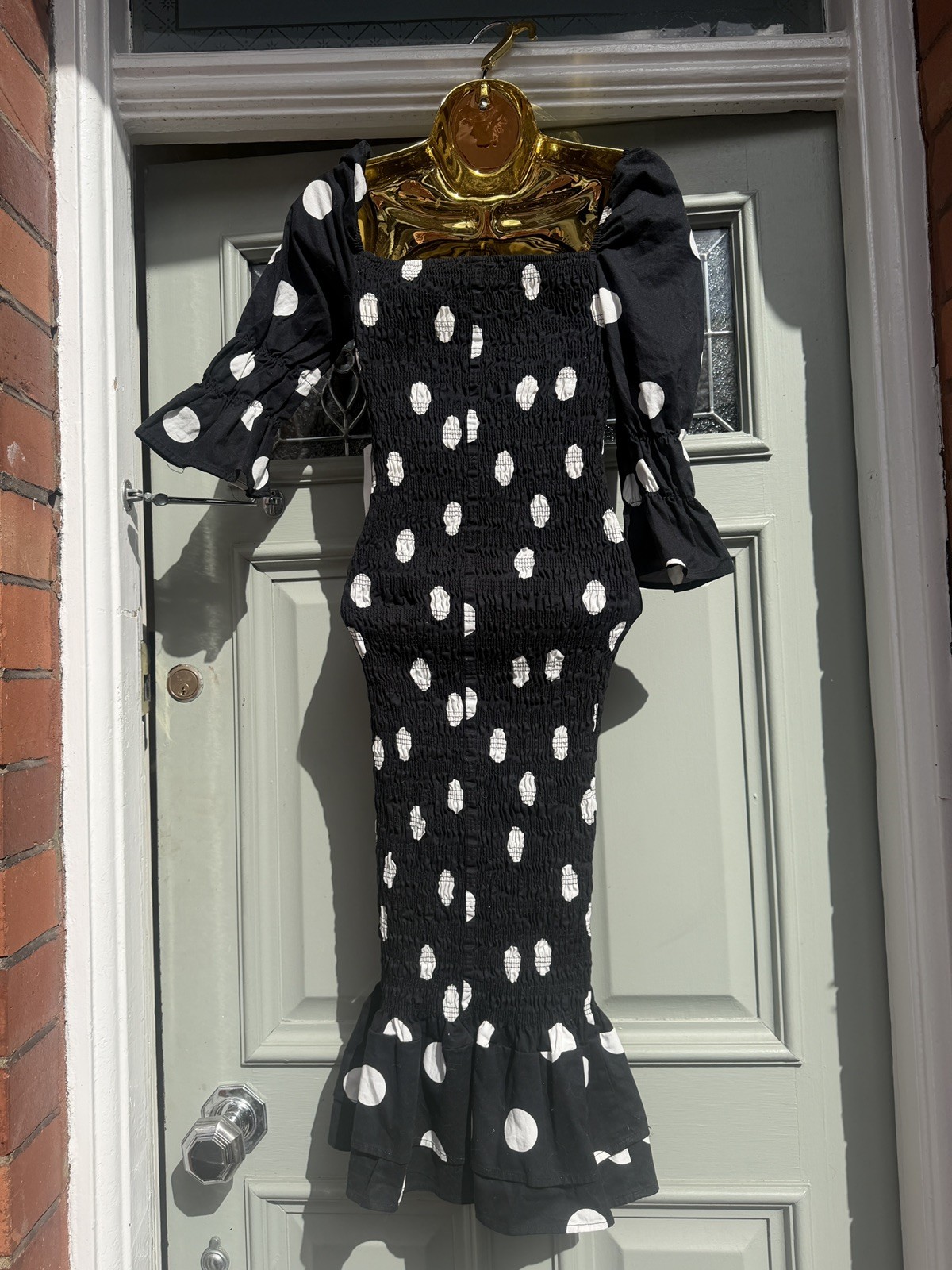 Never Fully Dressed Black Minnie jojo spotty wiggle Dress Size 6 b100