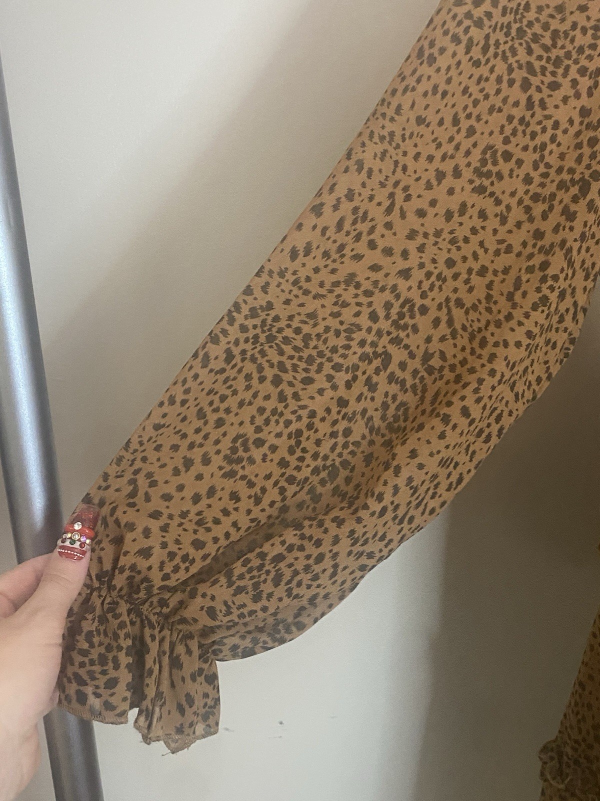 Leopard print ruffle mini| Romantic date night| Empire waist boho dress