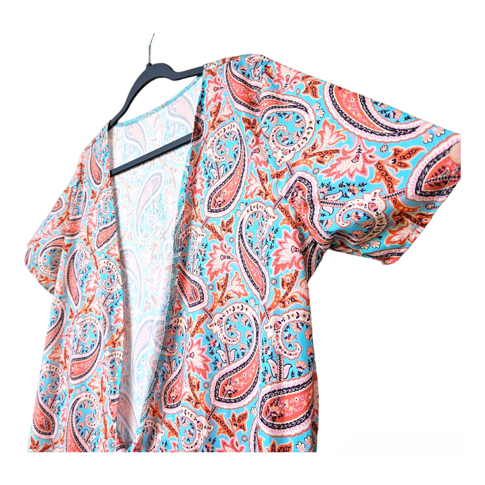 Casual Short Sleeve Printed Wrap Dress Midi Dress Size Medium