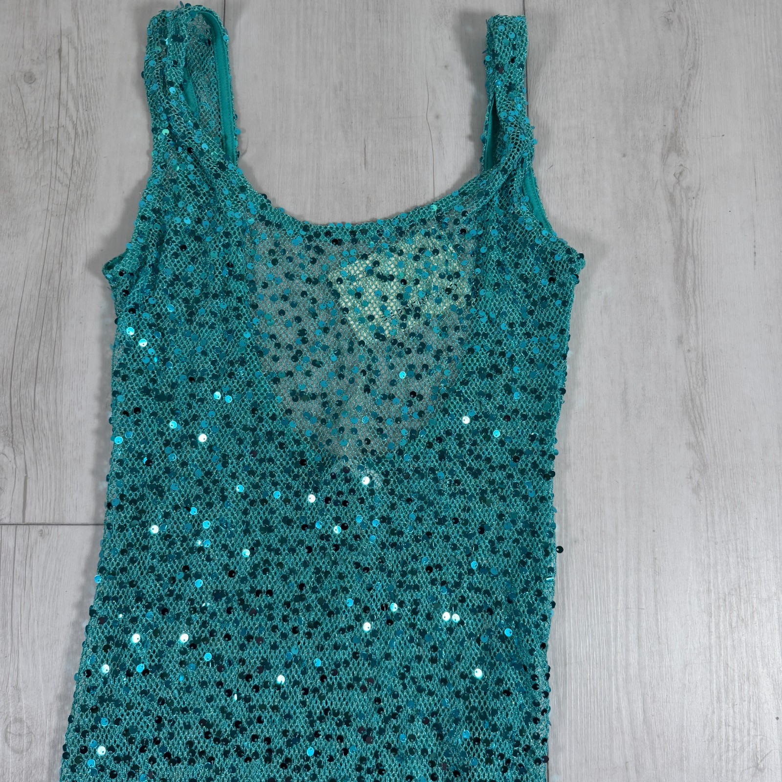 NWT Peppermayo Women’s XS Sequin Blue Maxi Dress Summer Travel Beach