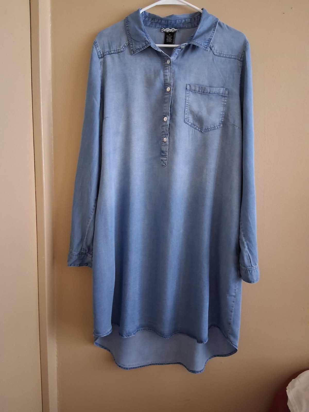 Belle Tweed Blue Shirt Dress sz 1X