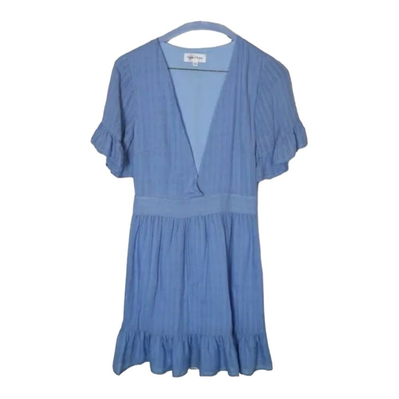 REVOLVE-Privacy Please Doheny Mini Blue Short Sleeve V- neck Dress XS