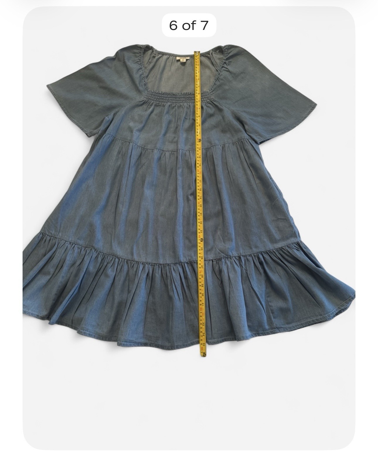 a.n.a. Lightweight Chambray Tiered Mini Dress | Size M | Excellent Condition