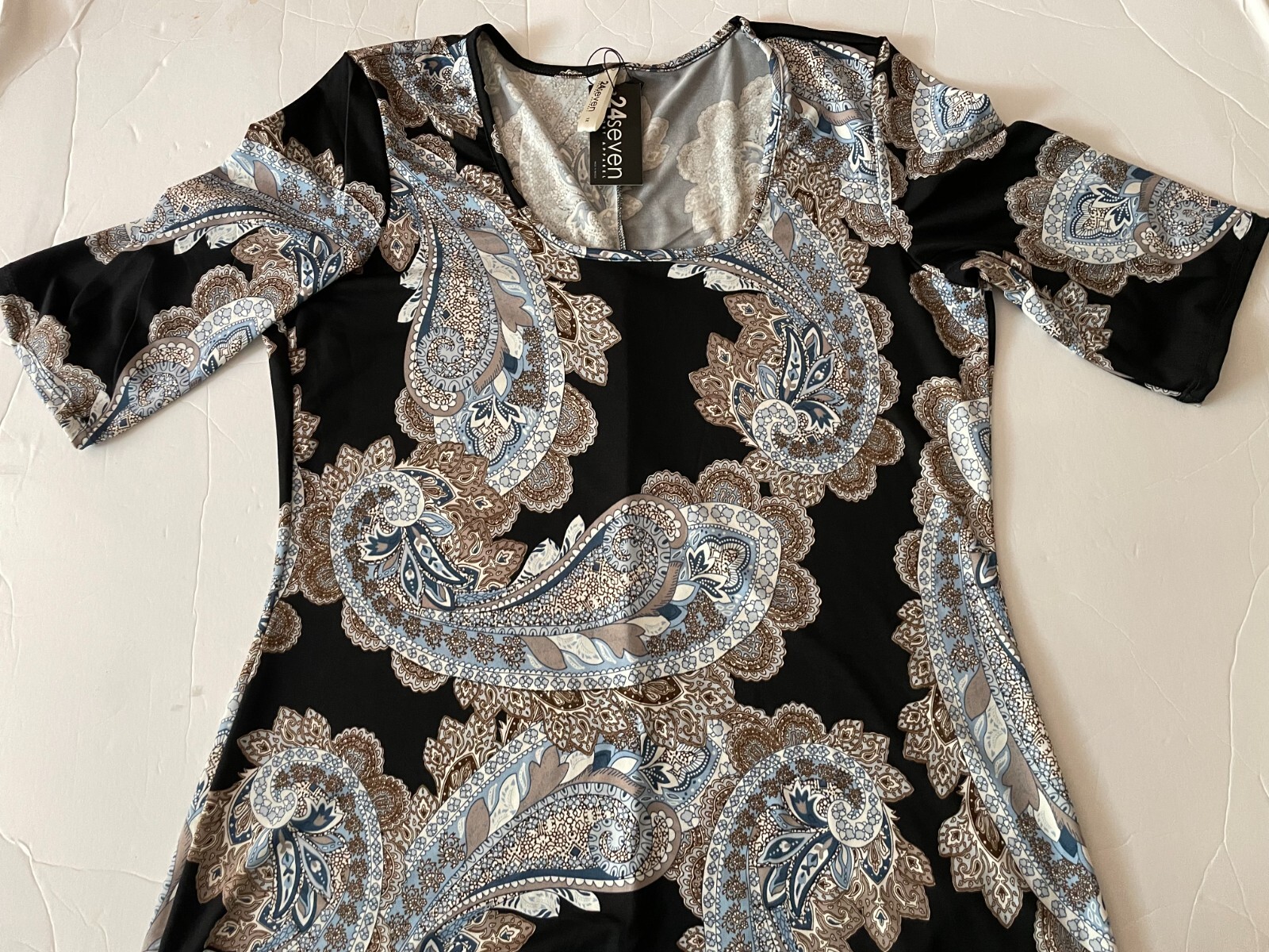 Women’s 24Seven Comfort Apparel Paisley Maxi Dress Multi Size 1X US 12