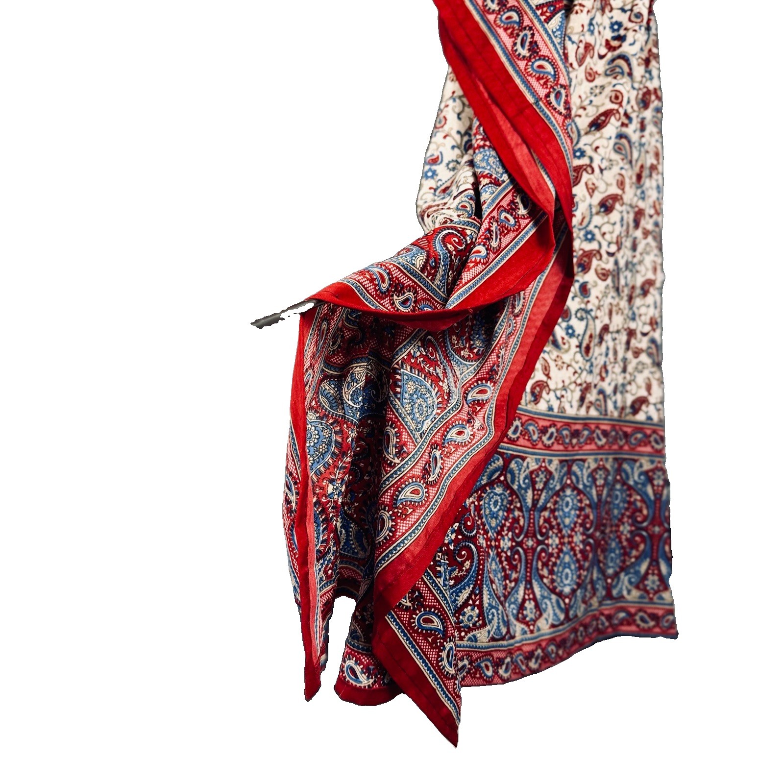 NWT Cute Options House Dress Muumuu Kaftan Red Cream Floral Indian Block Paisley