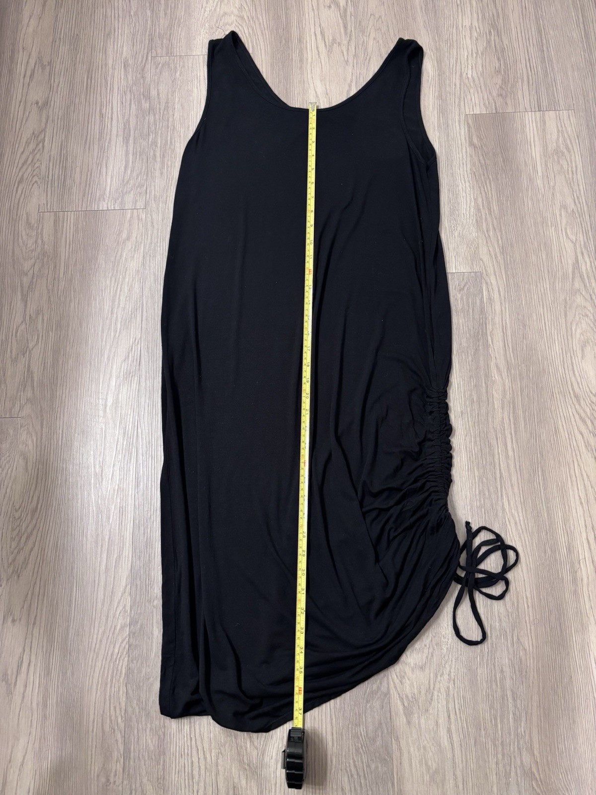 Green Envelope WomenBlack L Dress Rouching Flattering Sleeveless Versatile Comfy