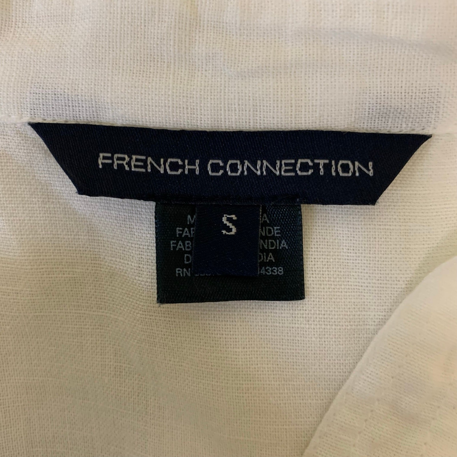 French Connection Cotton/Linen Utility Shirt Dress Size S Boho Summer Safari
