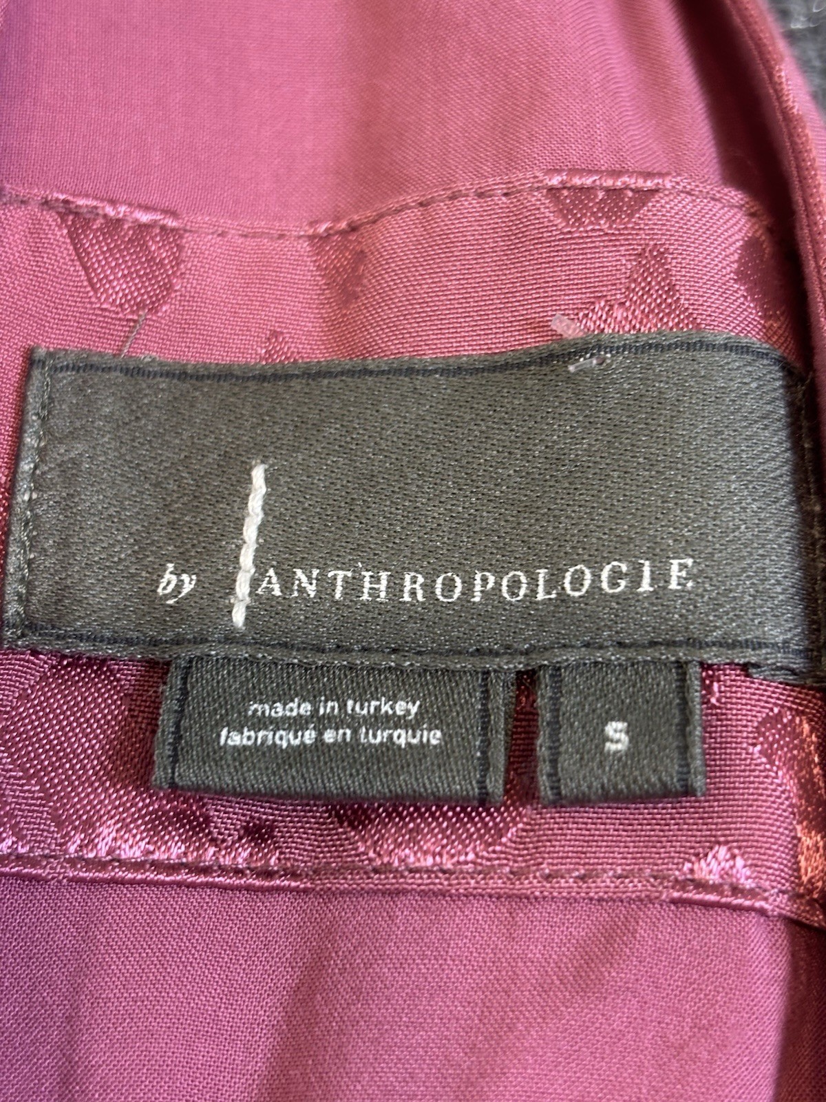 Anthropologie Rose Pink Jacquard Halter Mini Dress Small Keyhole Pockets