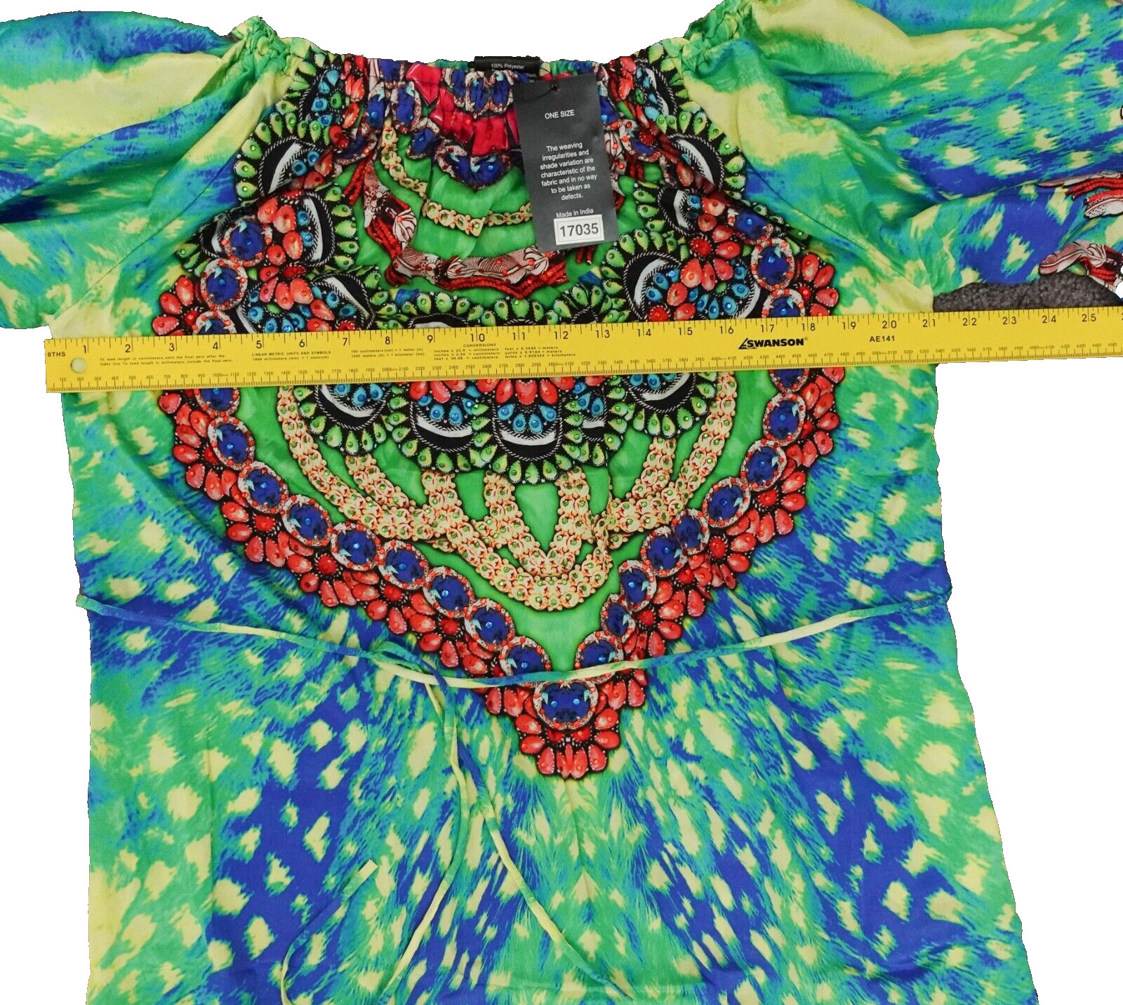Sakkas Women’s One Size Stretch Neckline Beach Dress Caftan Cover up Rhinestone