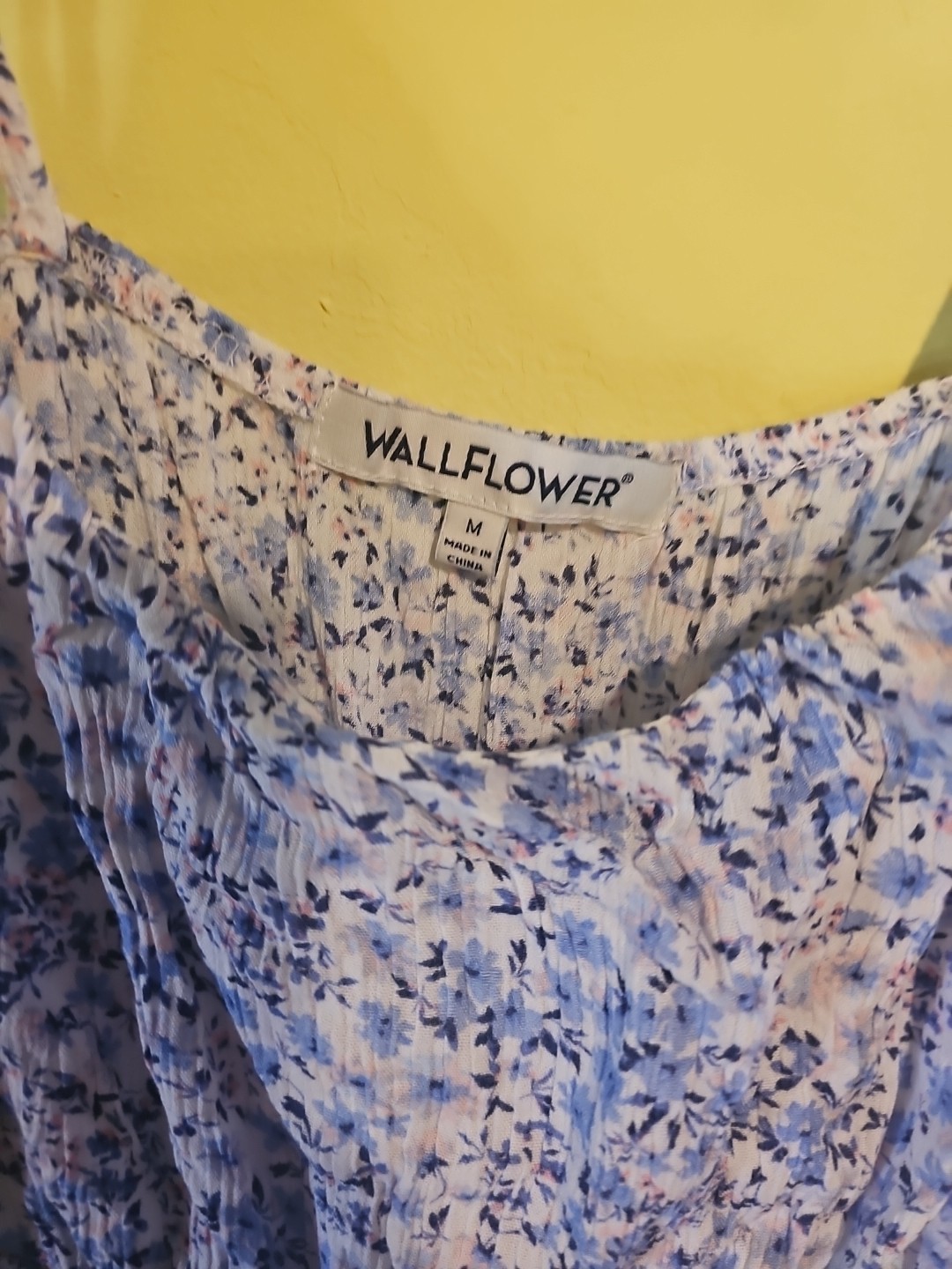 NWT Wildflower Junior Size Medium Floral Print Baby Doll Dress Spaghetti Straps