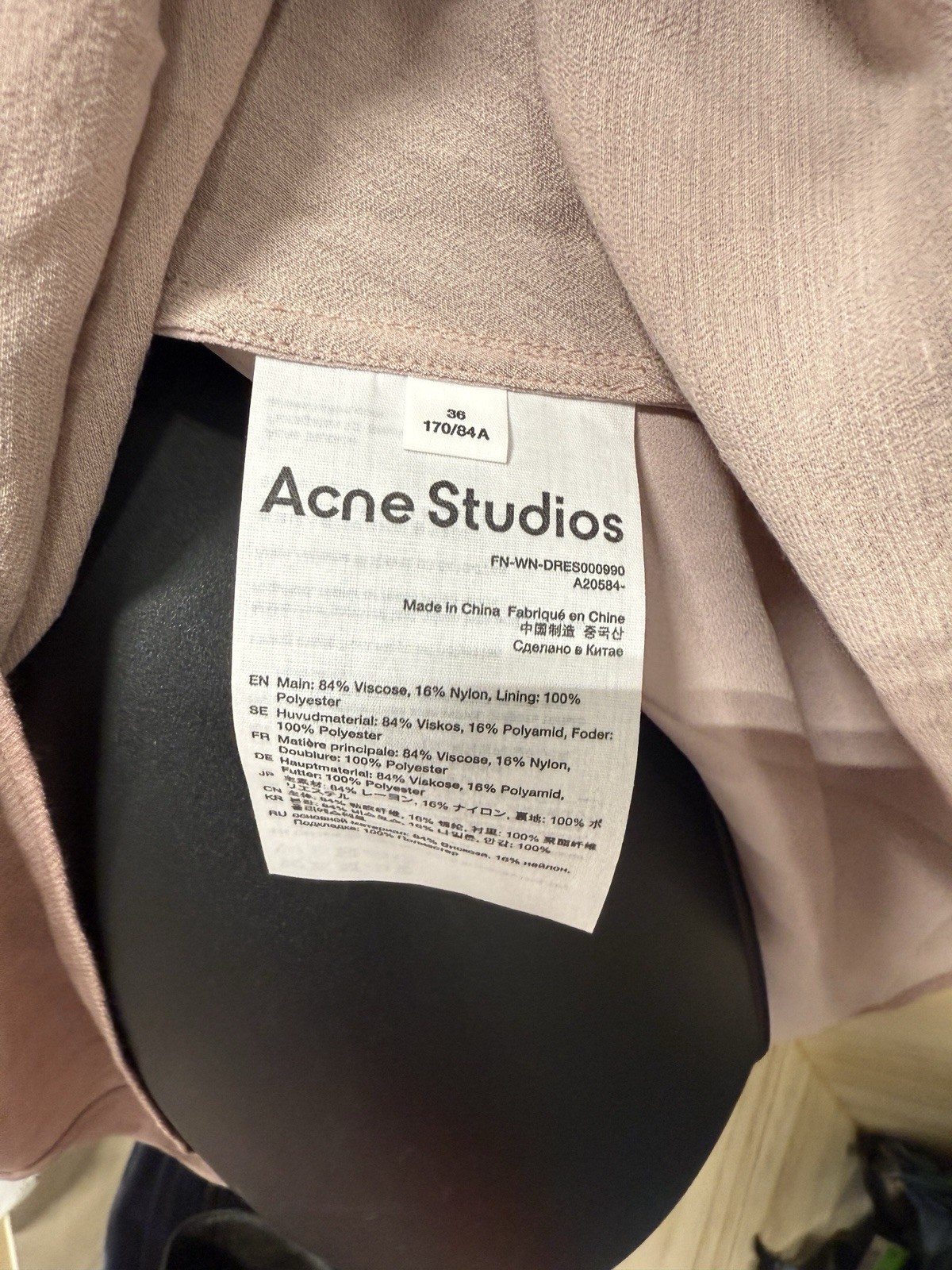 Acne Studios Women’s US 4/EU 36 Wrap Tunic Dress Mauve Pink FN-WN-DRES000990 New