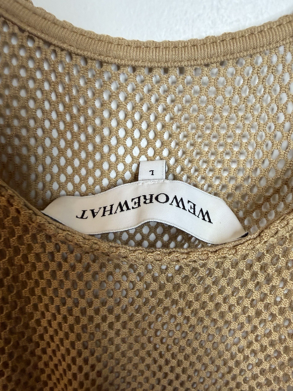 WeWoreWhat Tan Mesh Maxi Coverup Size L Good Condition 100% Cotton