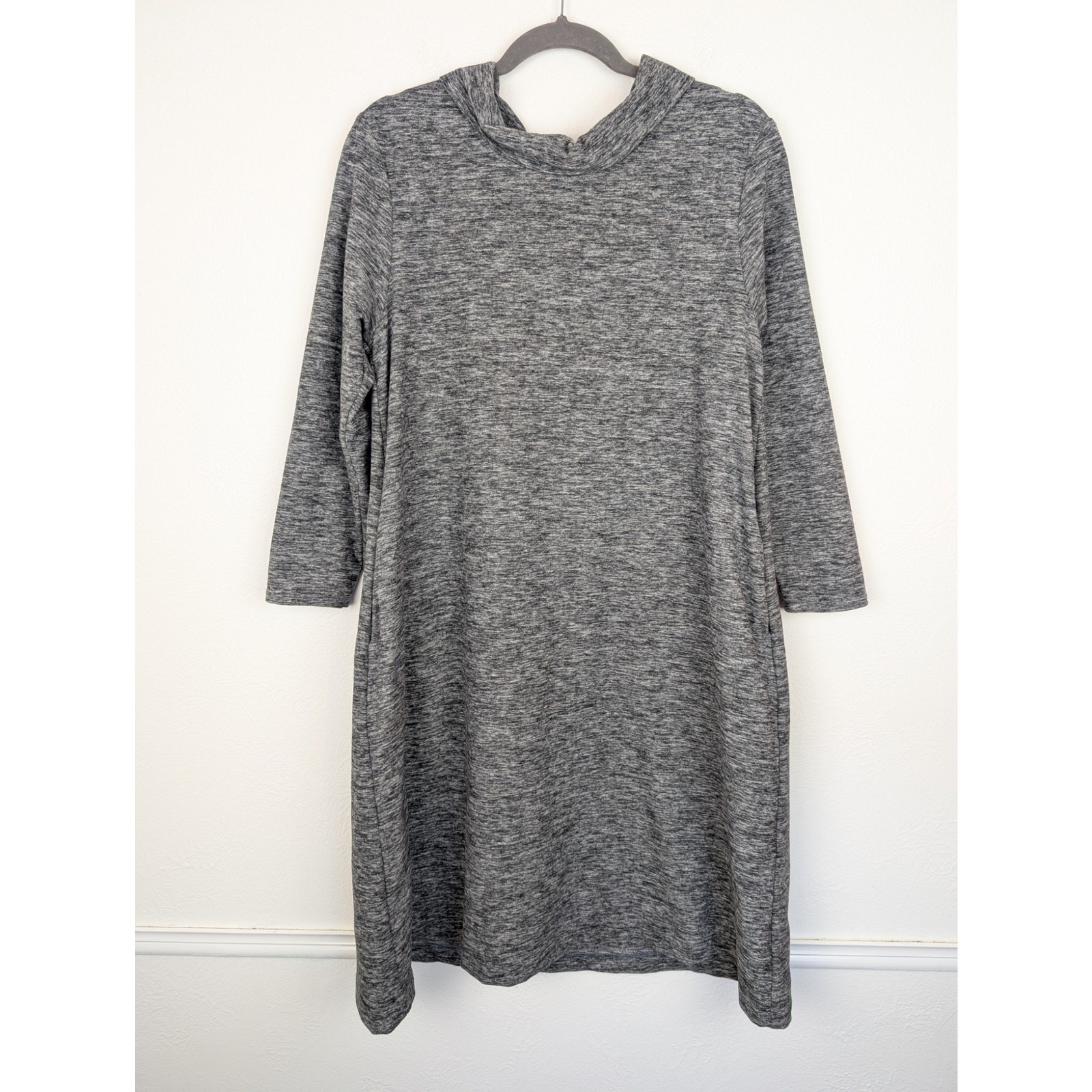 Conrado Dress City to Beach Deadstock Fabric Heathered Gray Knit Fall Size M