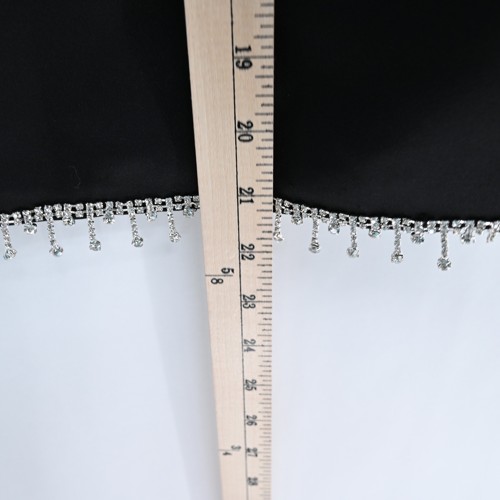 NWT Hello Molly Black Strapless Mini Dress Rhinestone Fringe L Large LBD Party