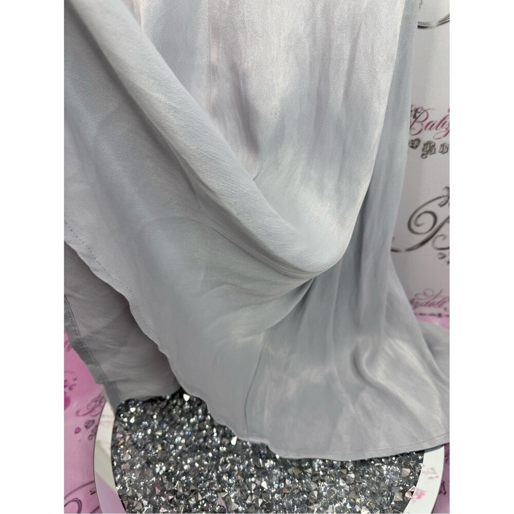 ASOS dress long flowy blue Light Gray Draped Sleep Chemise