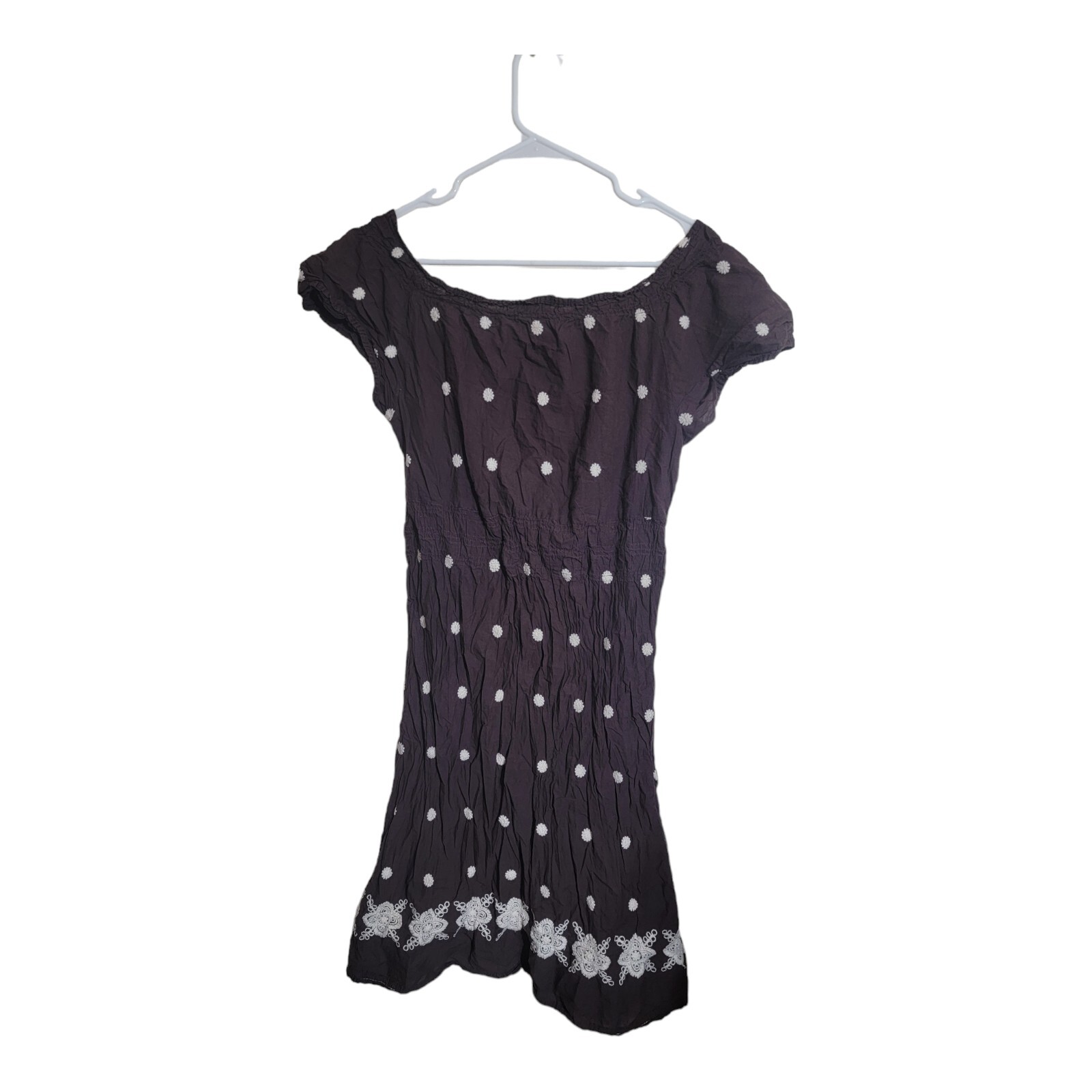 CUTE OPTIONS Dress Womens S Brown Boho Embroidered Sun Vacation Beach Summer