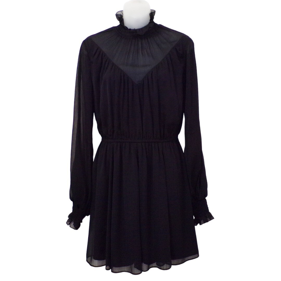 Tularosa Nadia Dress Black Chiffon Mini Revolve Size S