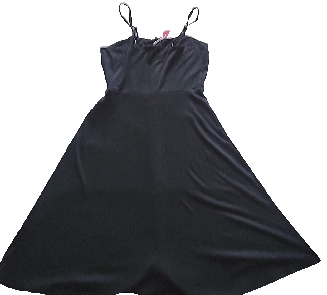 BeryDress Black Spaghetti Strap Button A Line Sundress Backless Women’s Small