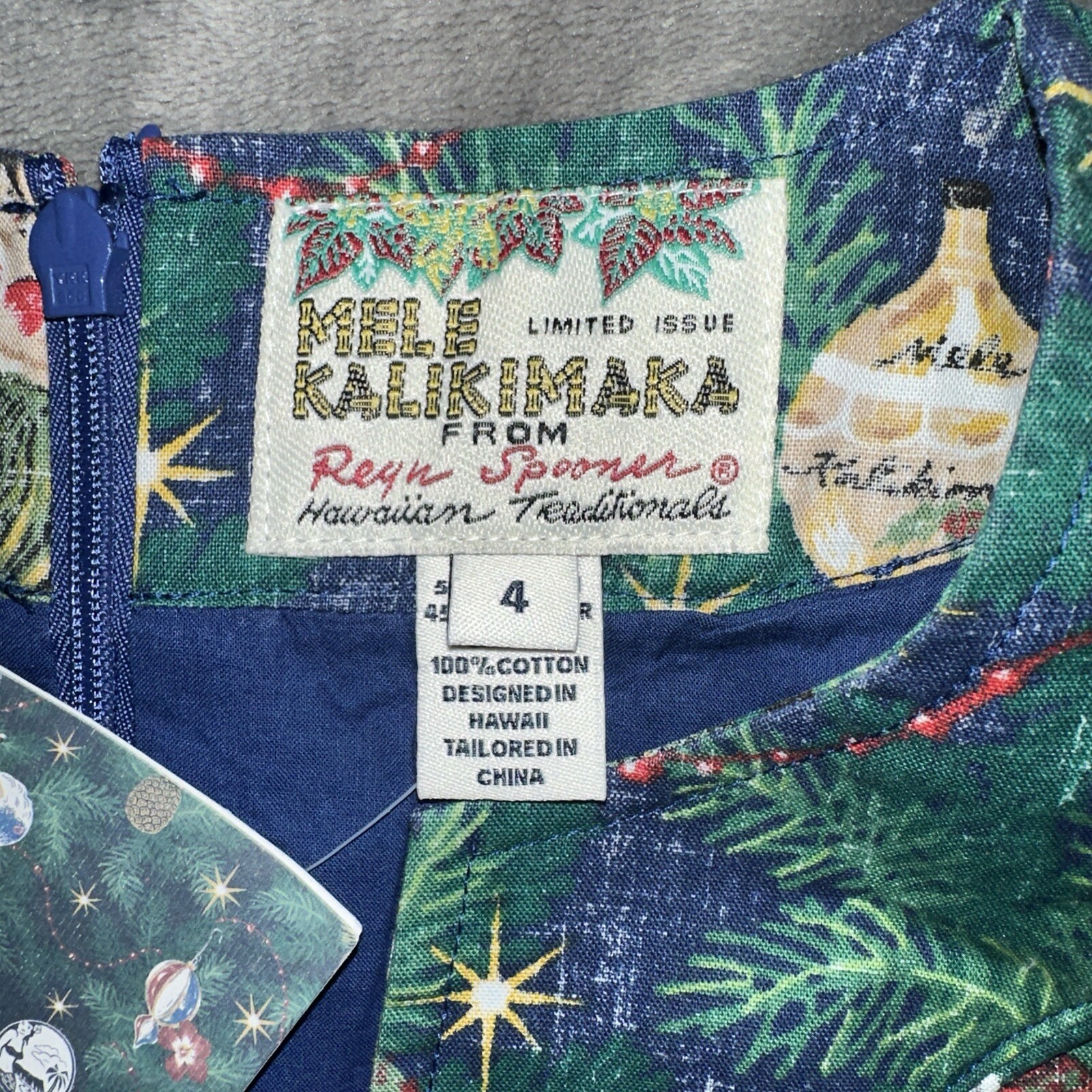 NWT 2022 REYN SPOONER Size 4 Christmas Mele Kalikimaka Zipper Women’s Dress W13