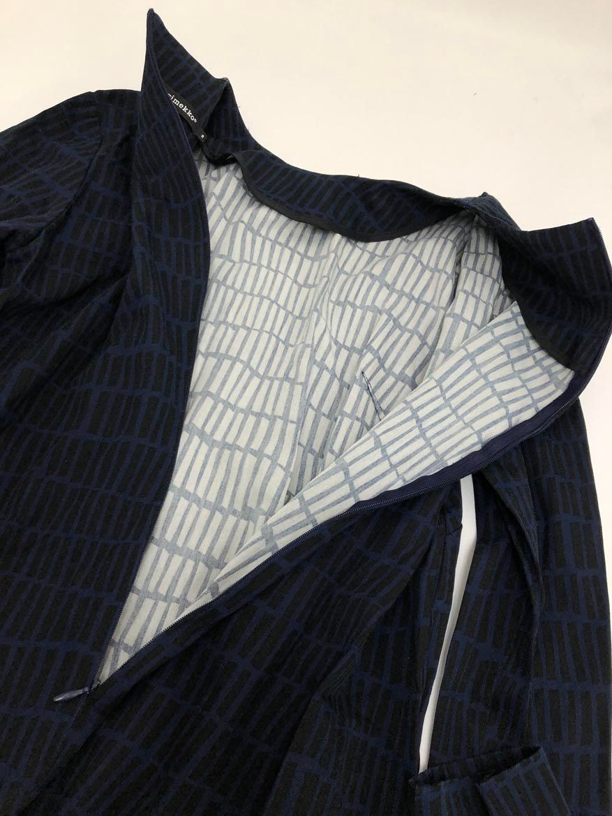 Marimekko Scandinavian Dress Long Sleeve Cotton Rayon Urethane Size 36 Japan