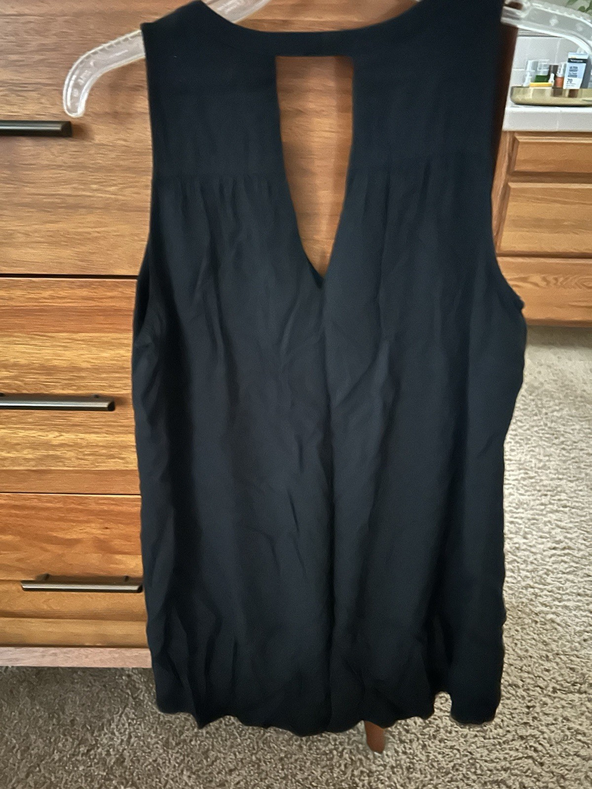 Old Navy Womens Size Large Black V-Neck Sleeveless Dress Keyhole Back